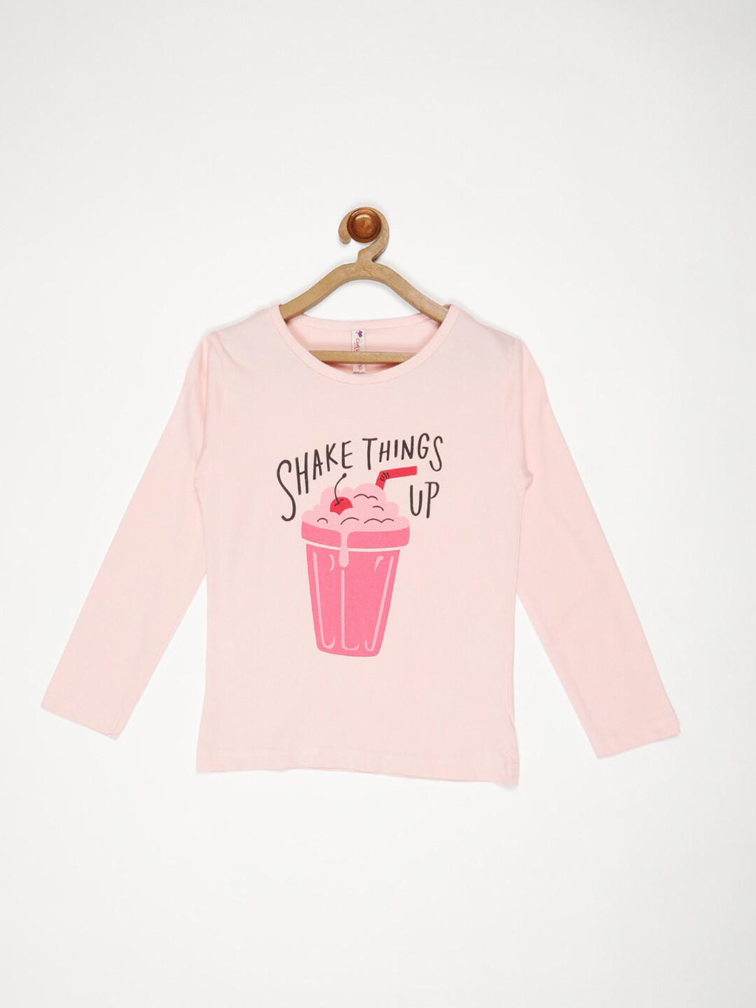 

V2 Value & Variety Girls Pink Print Pure Cotton Top