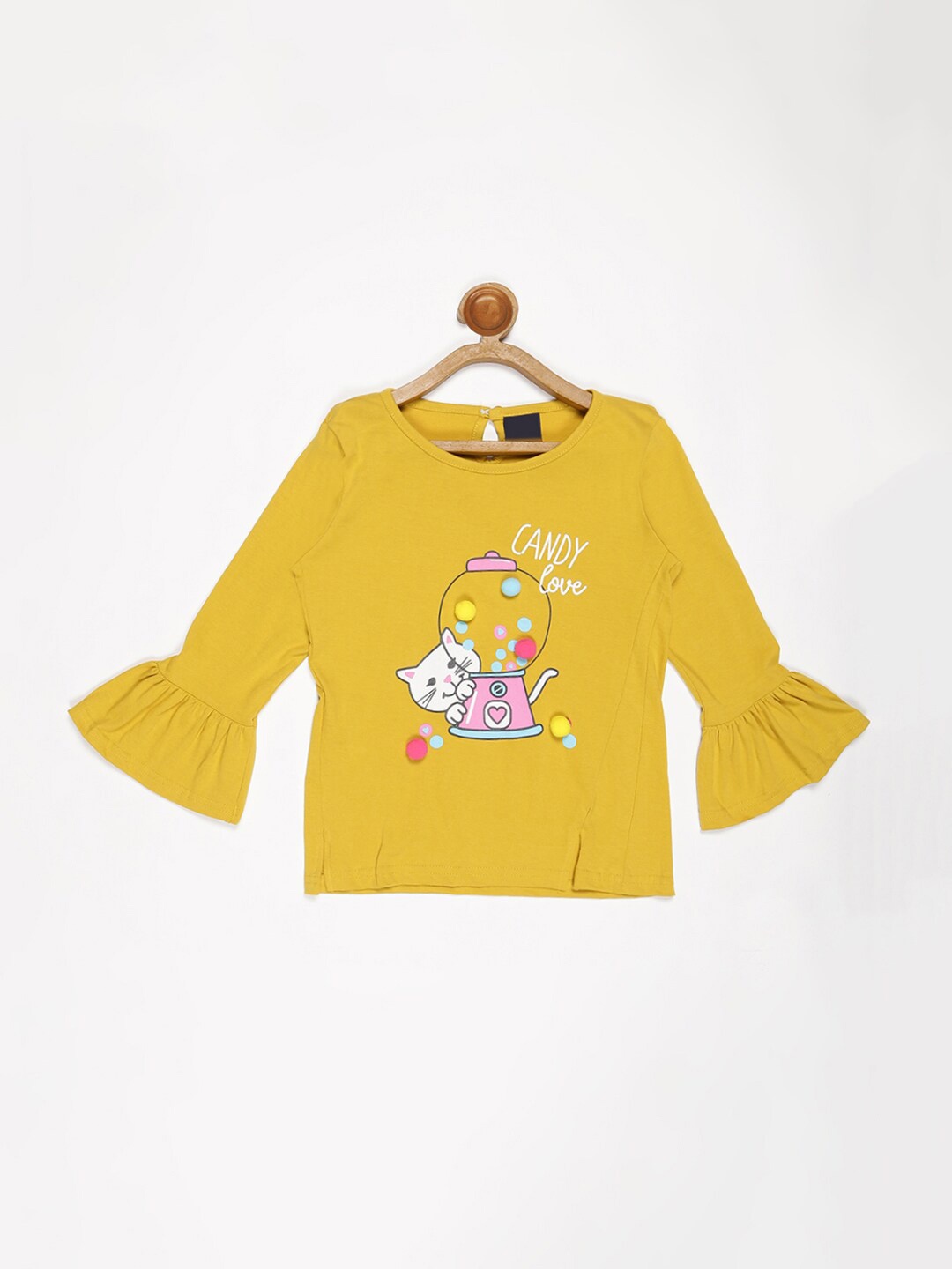 

V2 Value & Variety Mustard Yellow & White Print Top