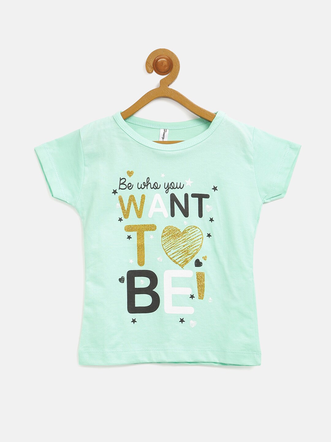 

V2 Value & Variety Girls Green Printed Pure Cotton Top