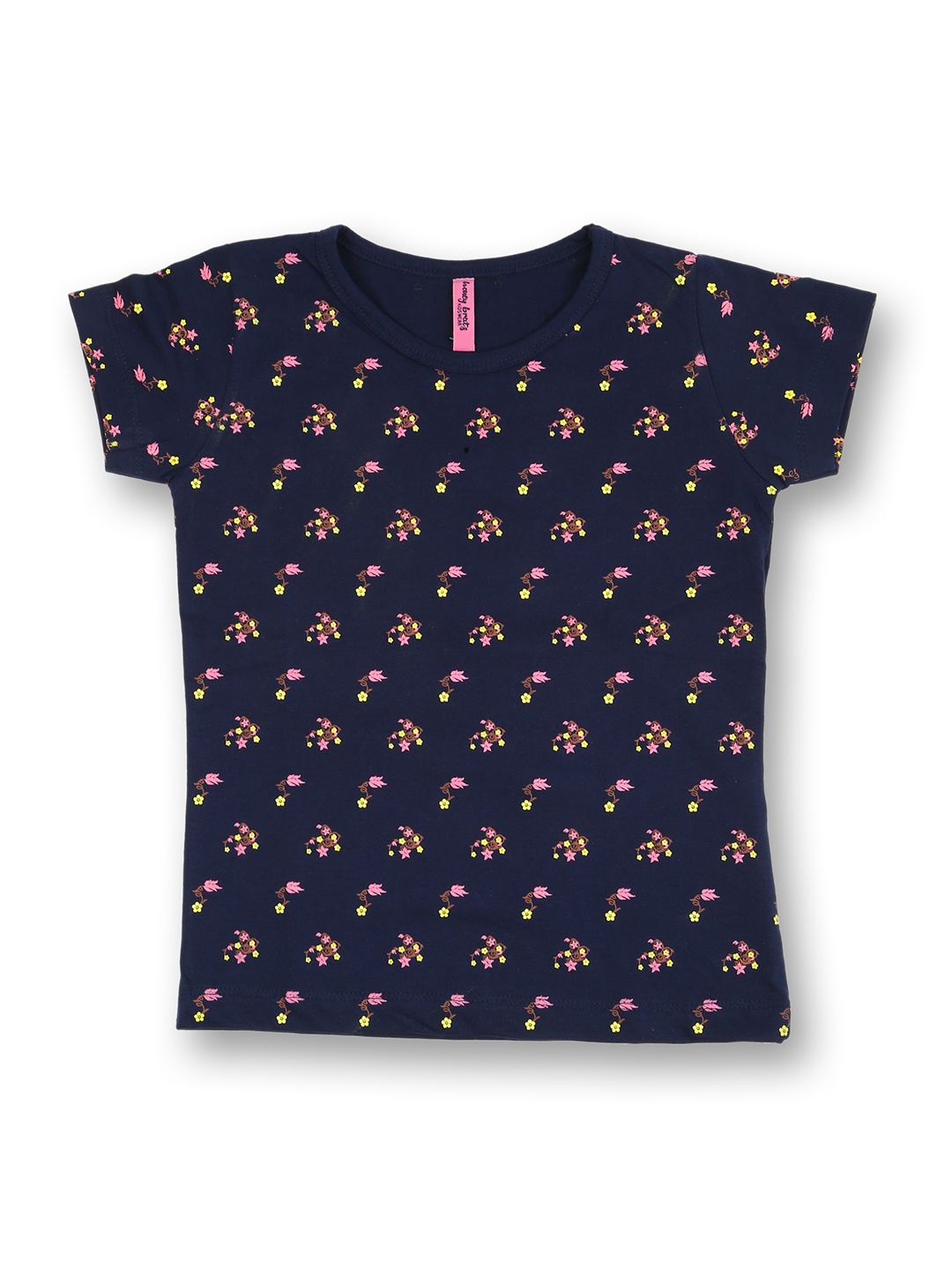 

V2 Value & Variety Navy Blue & Pink Floral Print Top