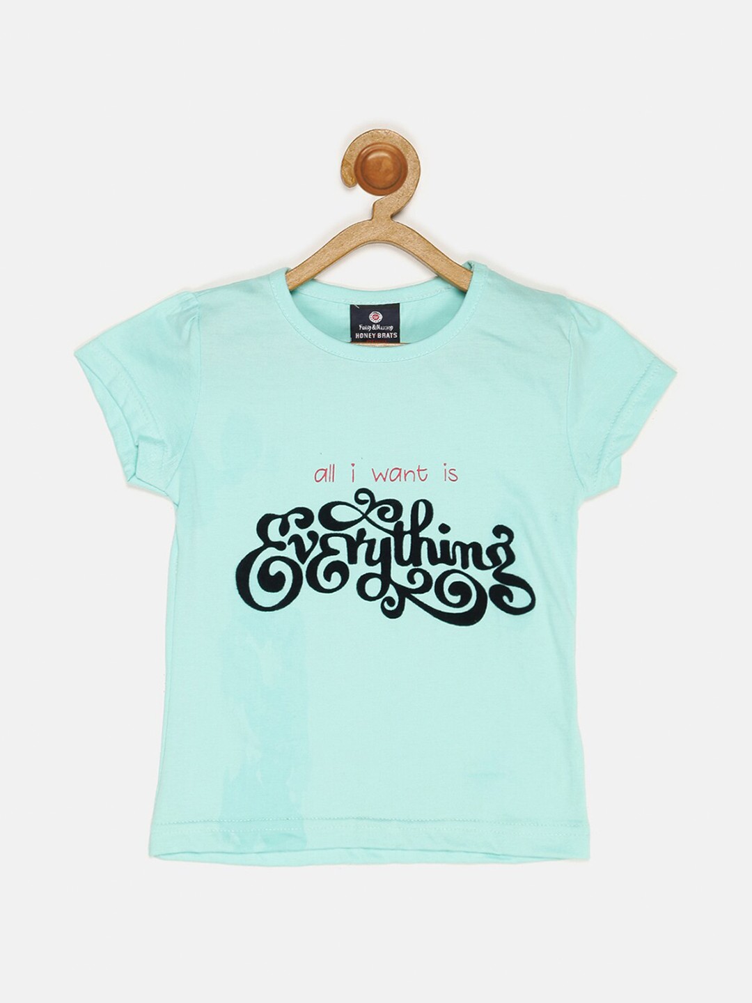 

V2 Value & Variety Girls Green & Black Printed Top