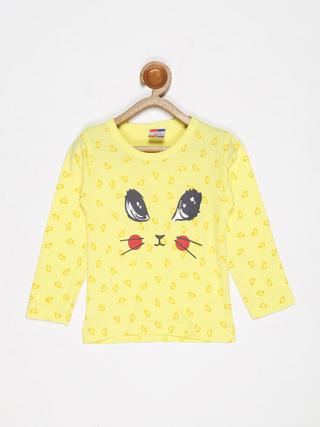

V2 Value & Variety Girls Yellow Printed Pure Cotton Top
