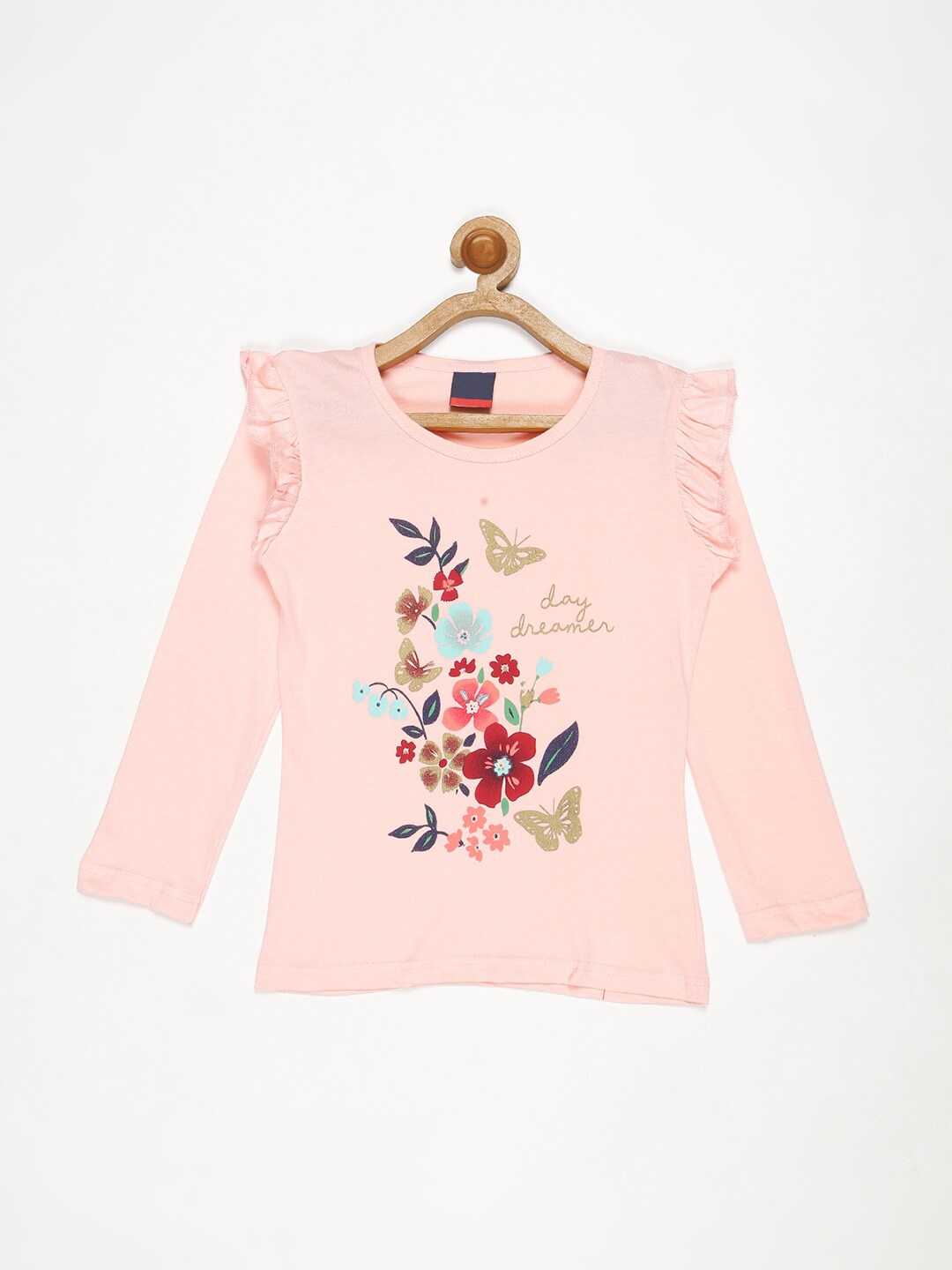 

V2 Value & Variety Beige Floral Print Pure Cotton Regular Top