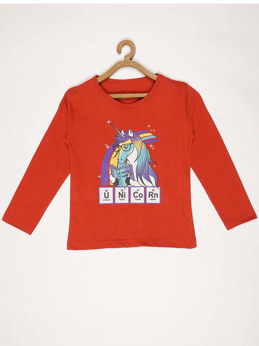 

V2 Value & Variety Girls Red Printed Pure Cotton Top