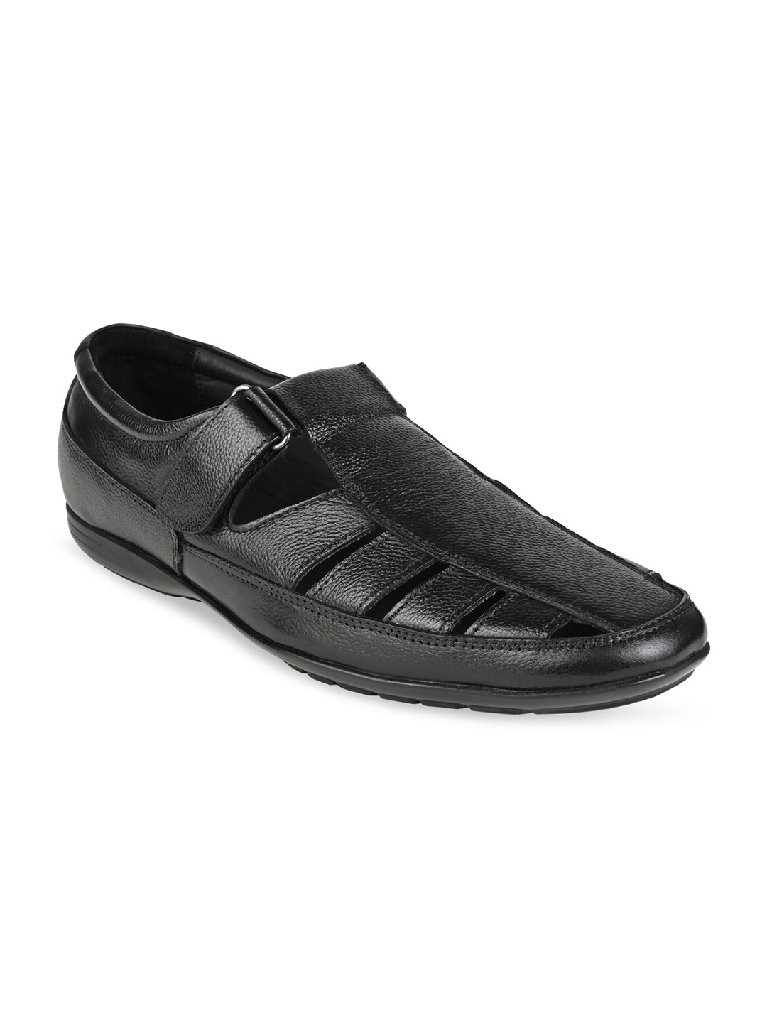 

Regal Men Black Leather Fisherman Sandals