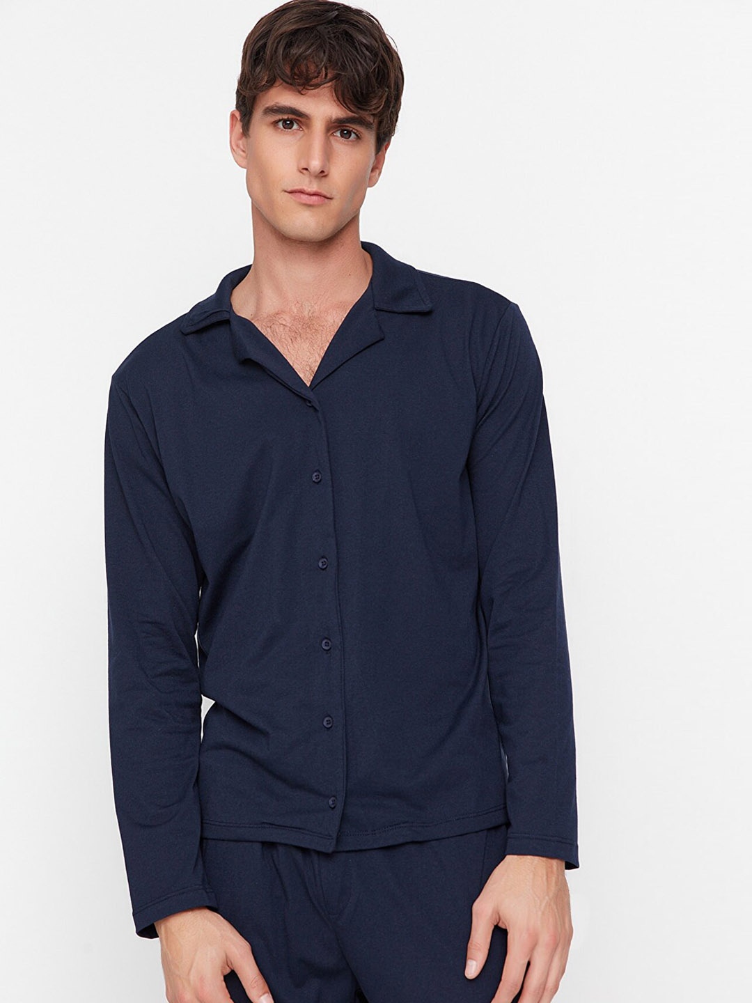 

Trendyol Men Navy Blue Night suit