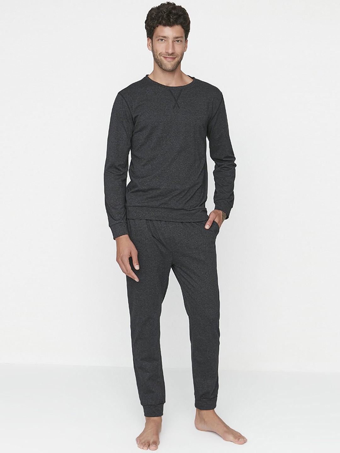 

Trendyol Men Charcoal Night suit