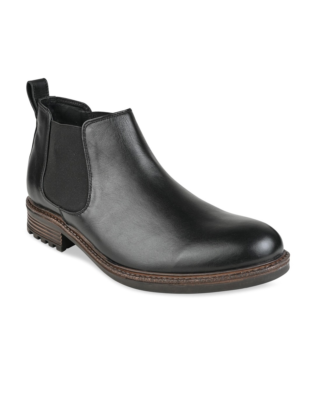 

Regal Men Black Solid Leather Boots