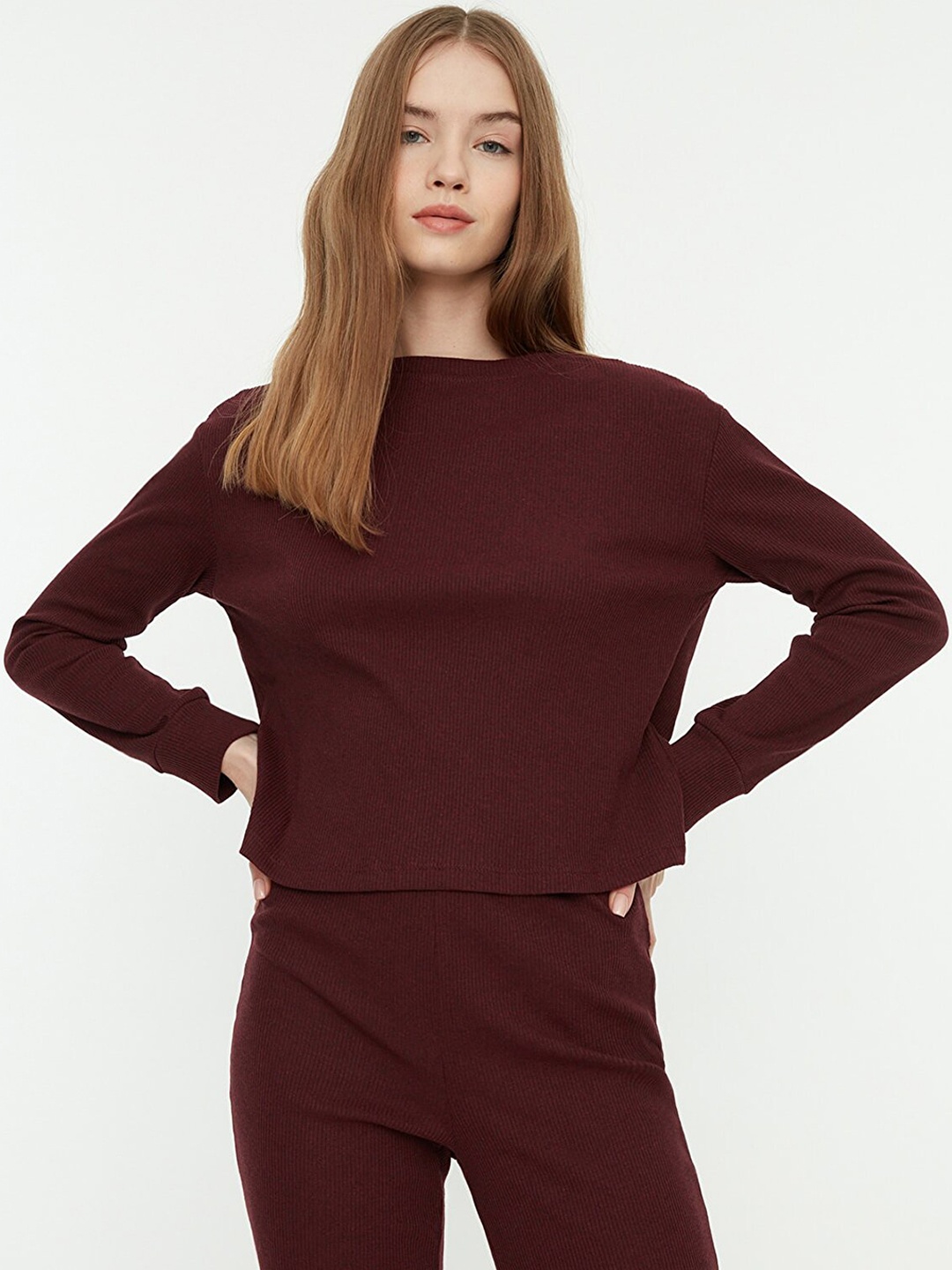 

Trendyol Women Maroon Night suit