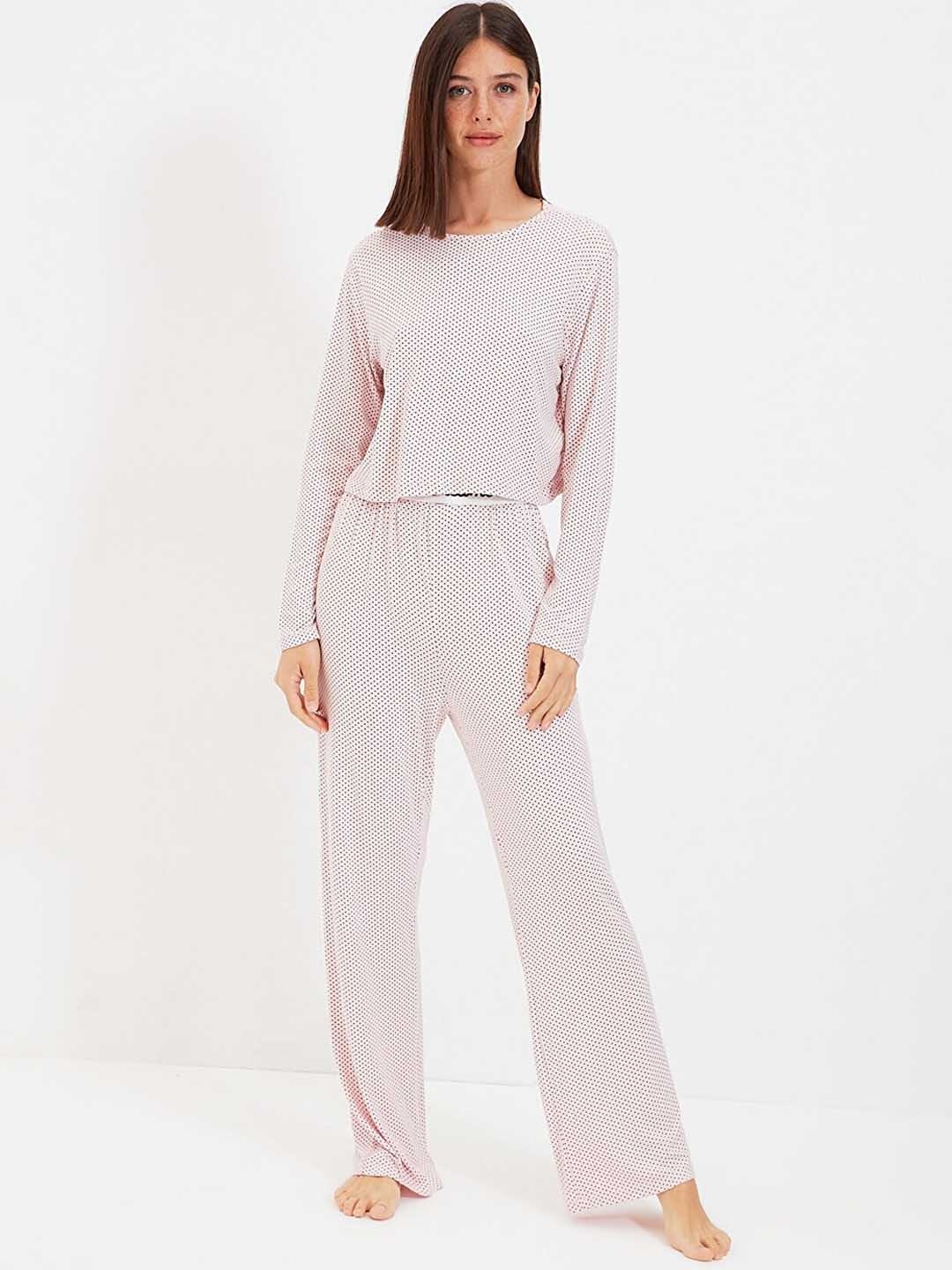 

Trendyol Women Pink Printed Night suit