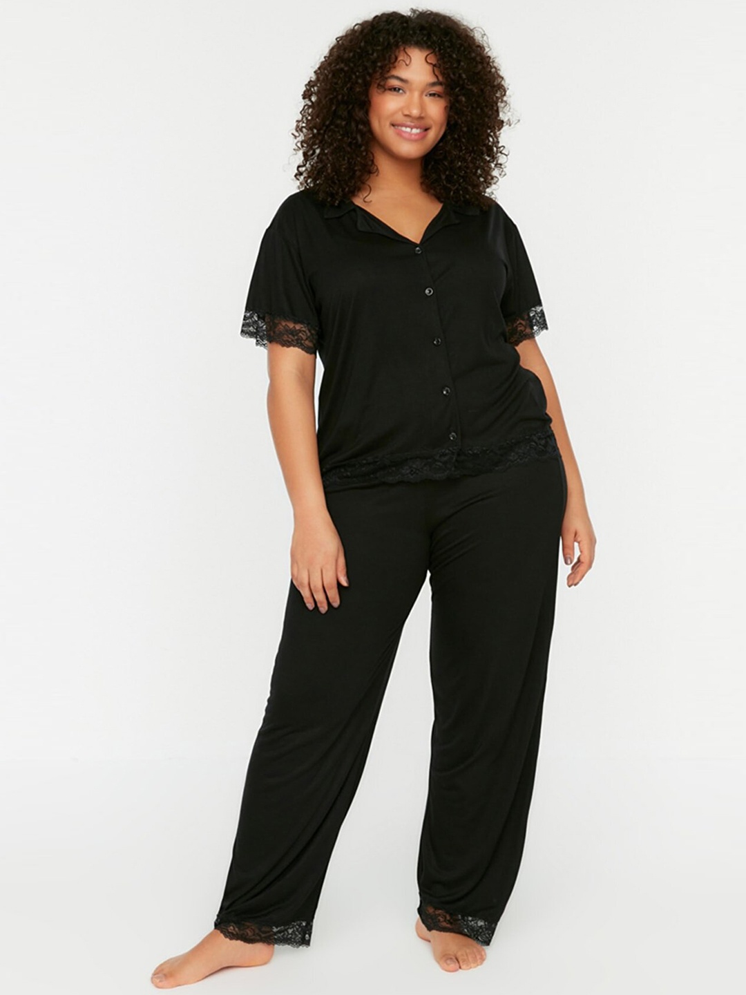 

Trendyol Women Black Night suit
