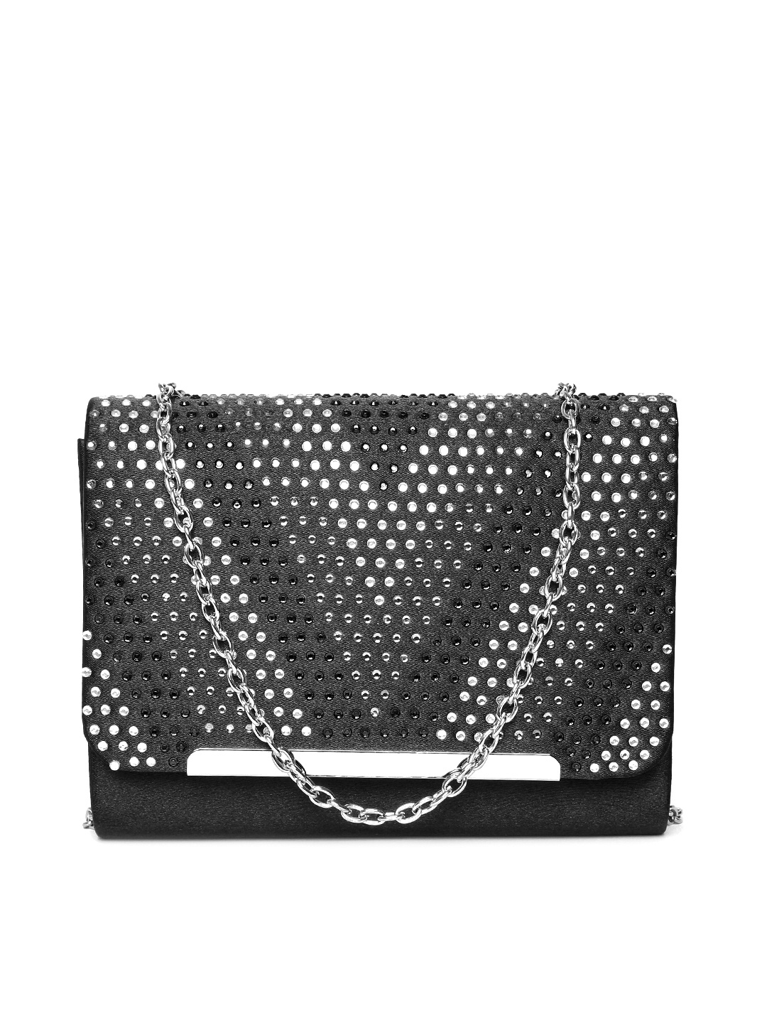 

GIORDANO Black Embellished Clutch with Chain Strap