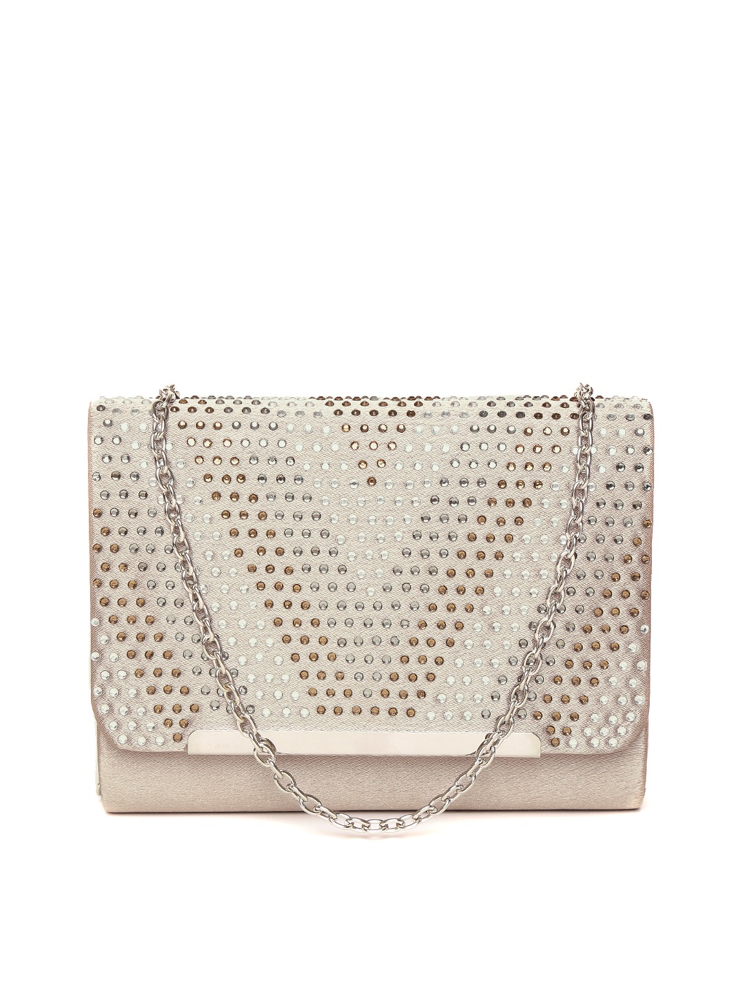 

GIORDANO Taupe Embellished Clutch with Chain Strap
