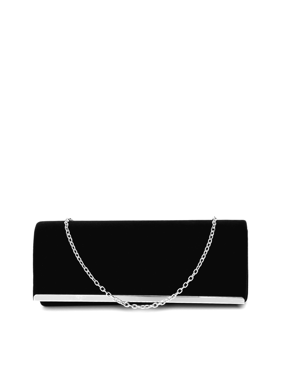 

GIORDANO Black Velvet Clutch with Chain Strap
