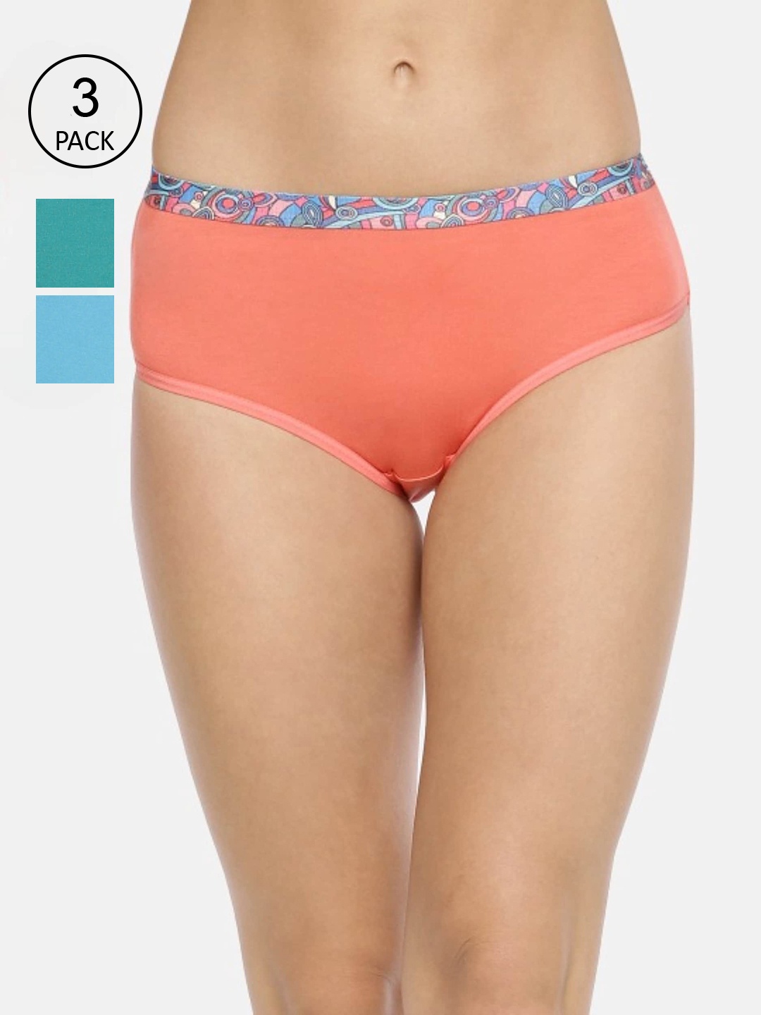 

RedRose Women Pack Of 3 Solid Cotton Briefs, Peach