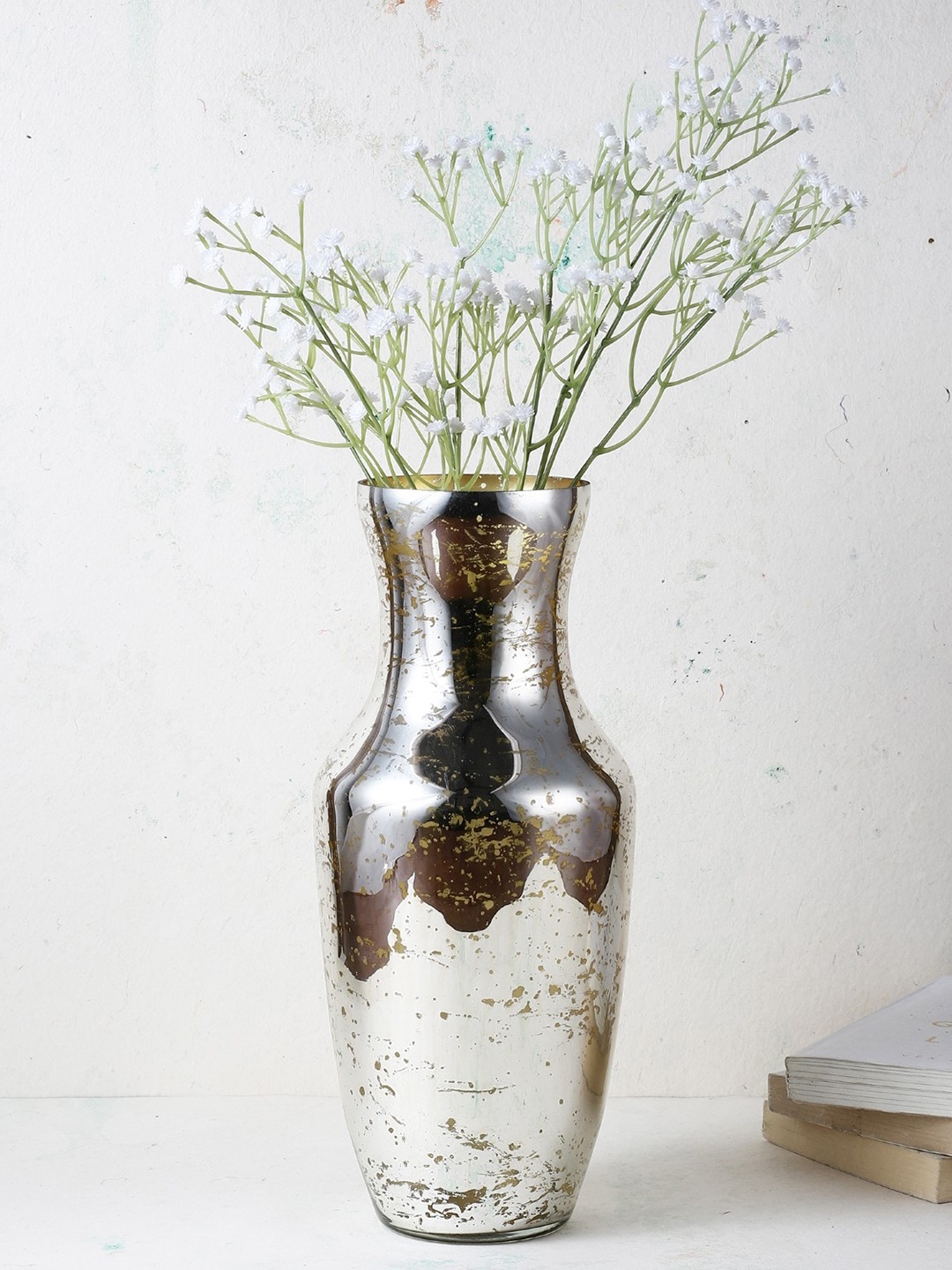 

The Decor Mart Golden-Coloured Glass Flower Vase, Gold