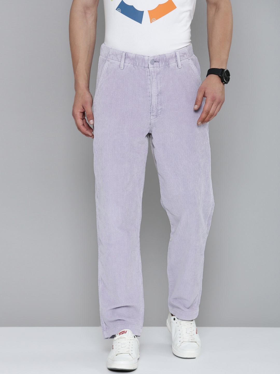 

Levis Men Tapered Fit Pure Cotton Chinos, Purple