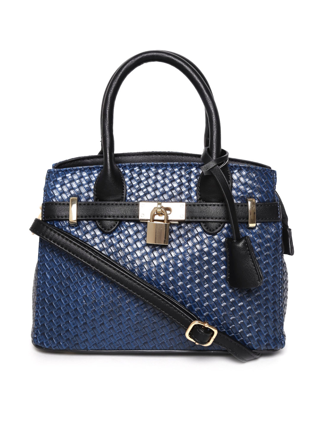

GIORDANO Blue Textured Handheld Bag with Detachable Sling Strap