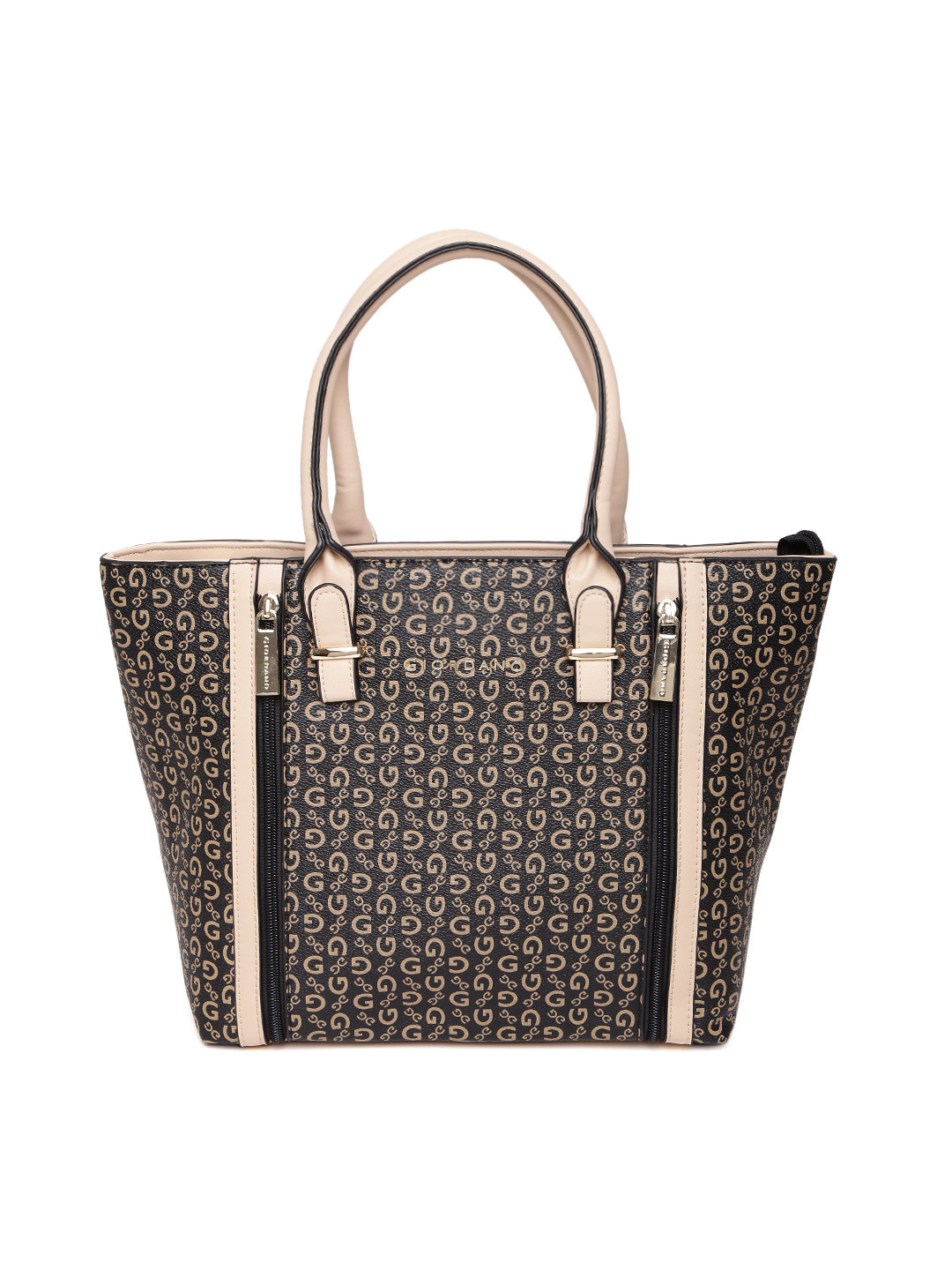

GIORDANO Black & Brown Brand Print Handheld Bag