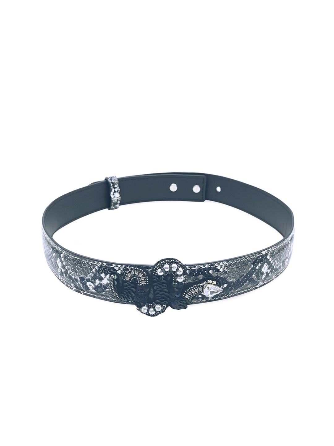 

KazarMax Girls Charcoal & White Animal Printed Belt