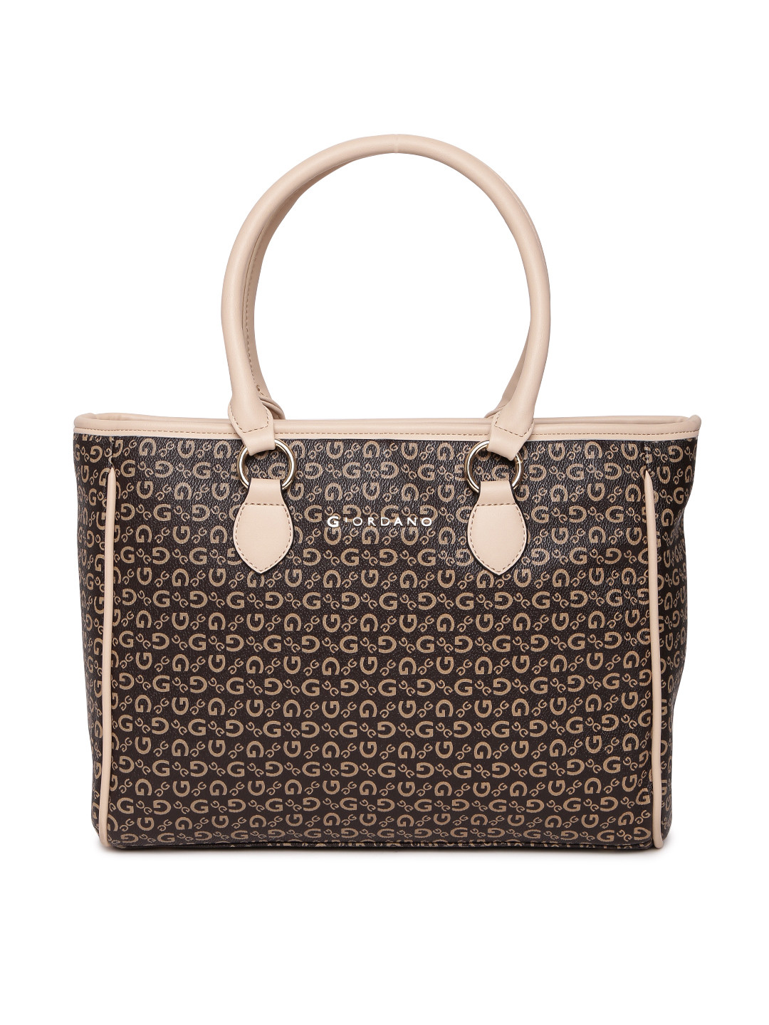 

GIORDANO Coffee Brown & Beige Printed Shoulder Bag