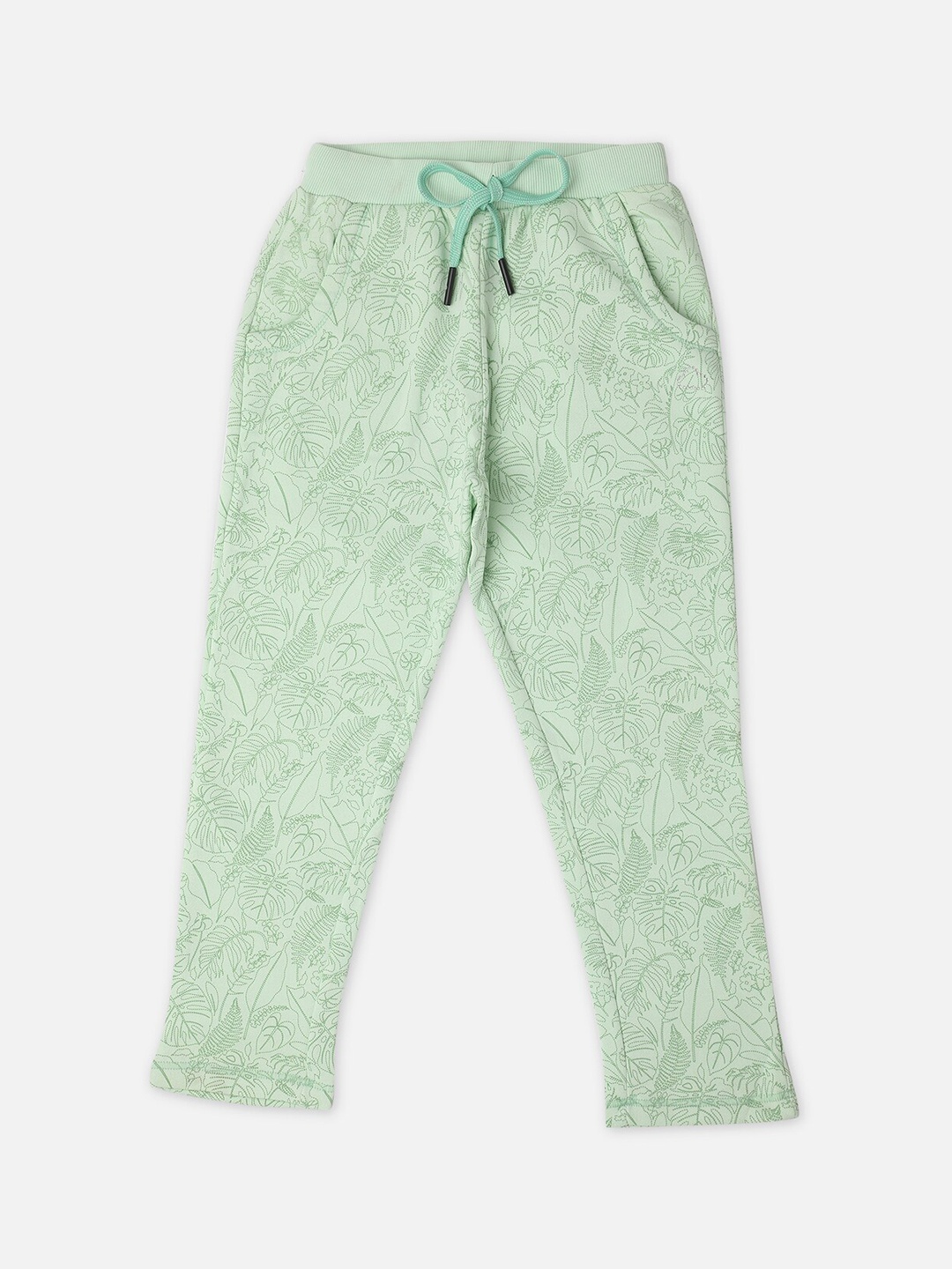 

Sweet Dreams Girls Green Printed Cotton Lounge Pants
