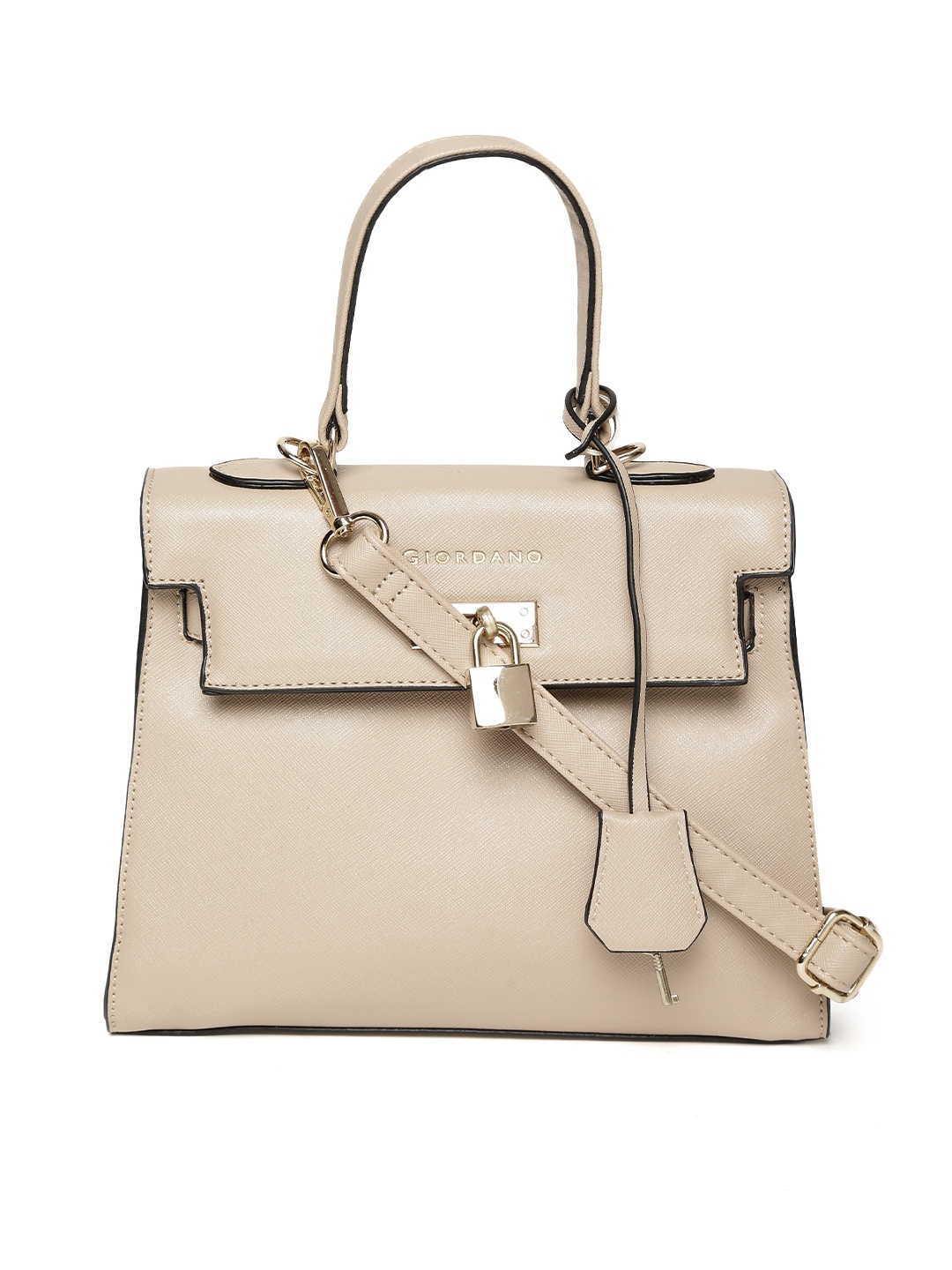 

GIORDANO Beige Solid Satchel with Sling Strap