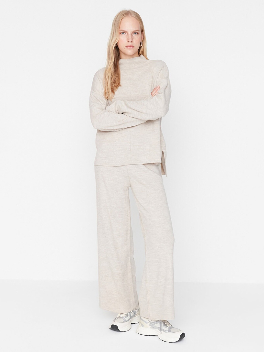 

Trendyol Women Beige Solid Co-Ords