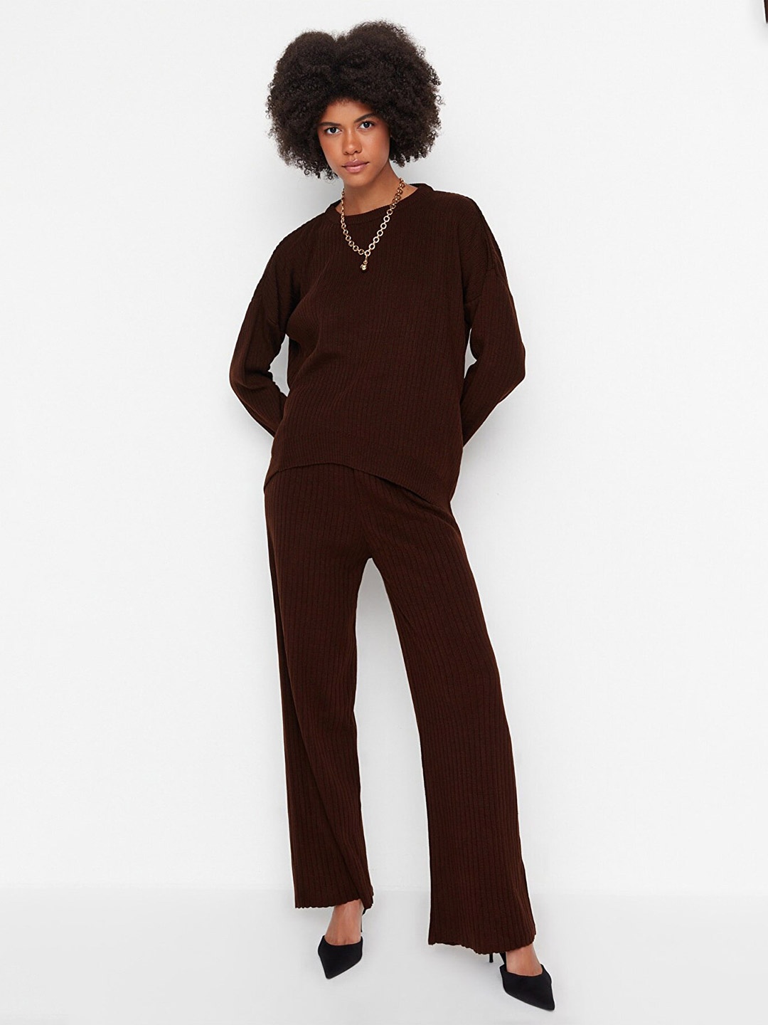 

Trendyol Women Solid Co-Ords, Brown
