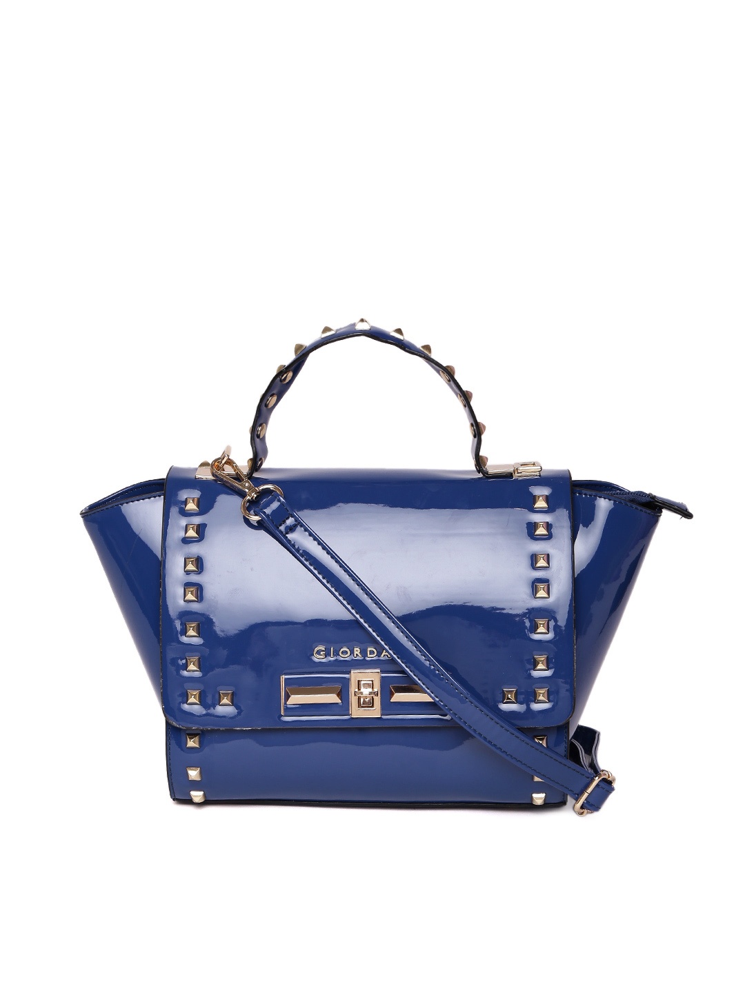 

GIORDANO Blue Studded Satchel with Sling Strap