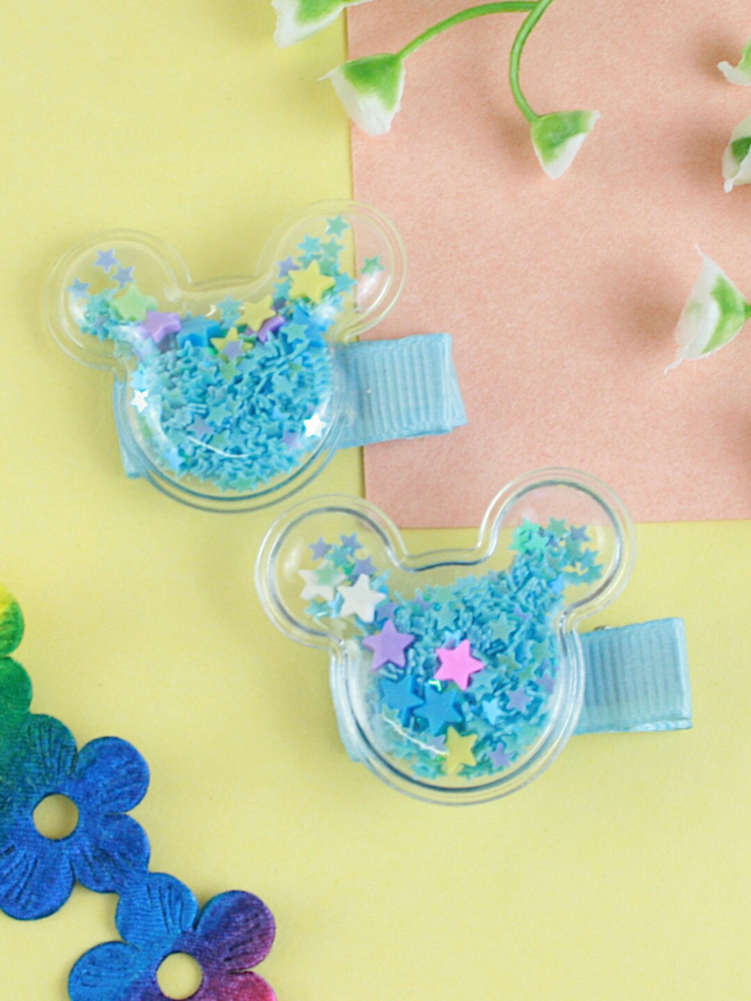

Asthetika Kids Girls Blue Set of 2 Embellished Alligator Hair Clip