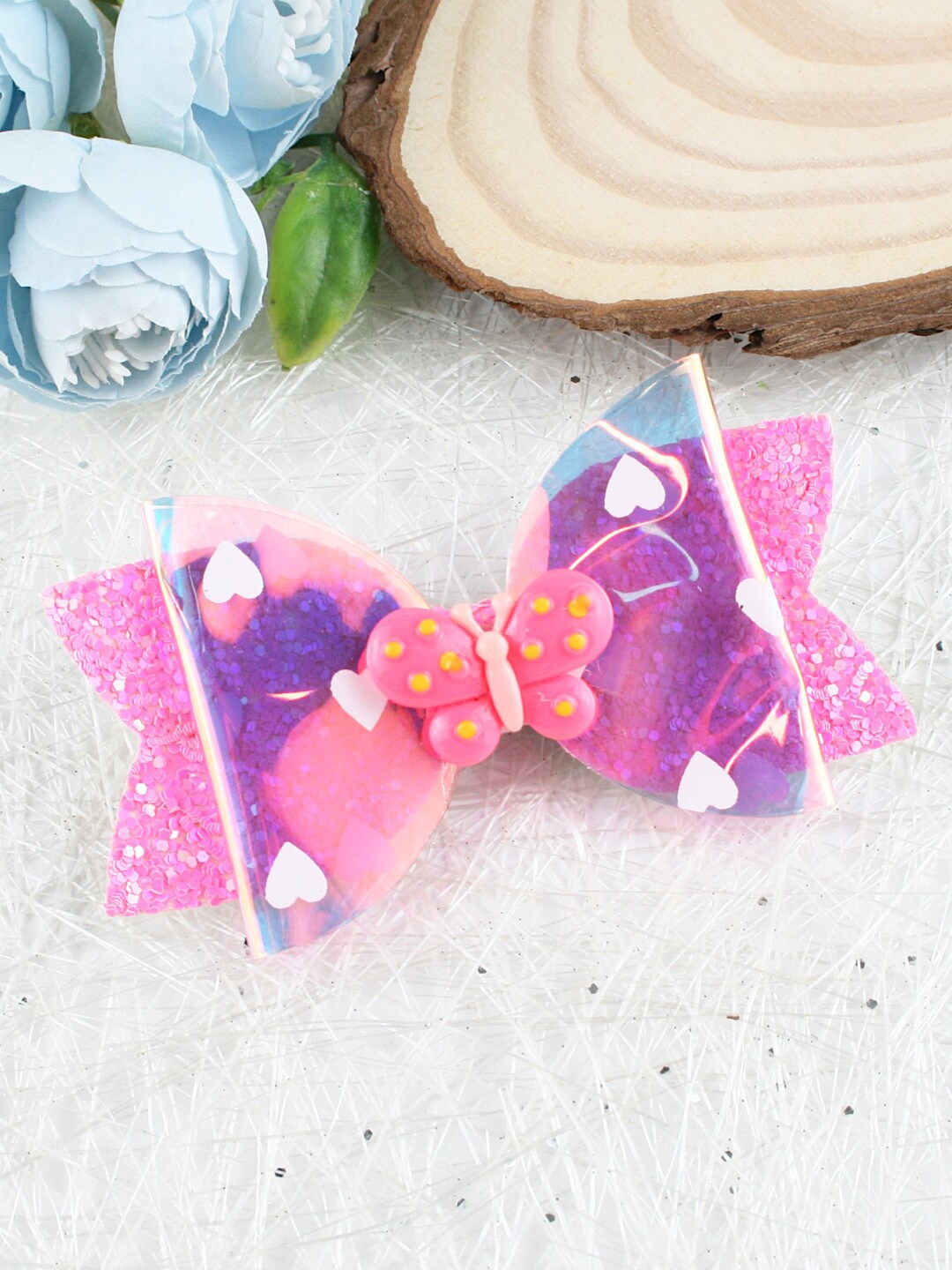 

Asthetika Kids Girls Pink & Purple Embellished Alligator Hair Clip
