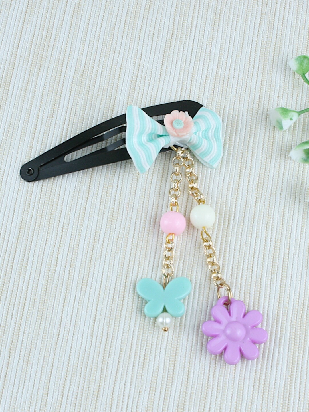 

Asthetika Kids Girls Blue & Purple Embellished Tic Tac Hair Clip
