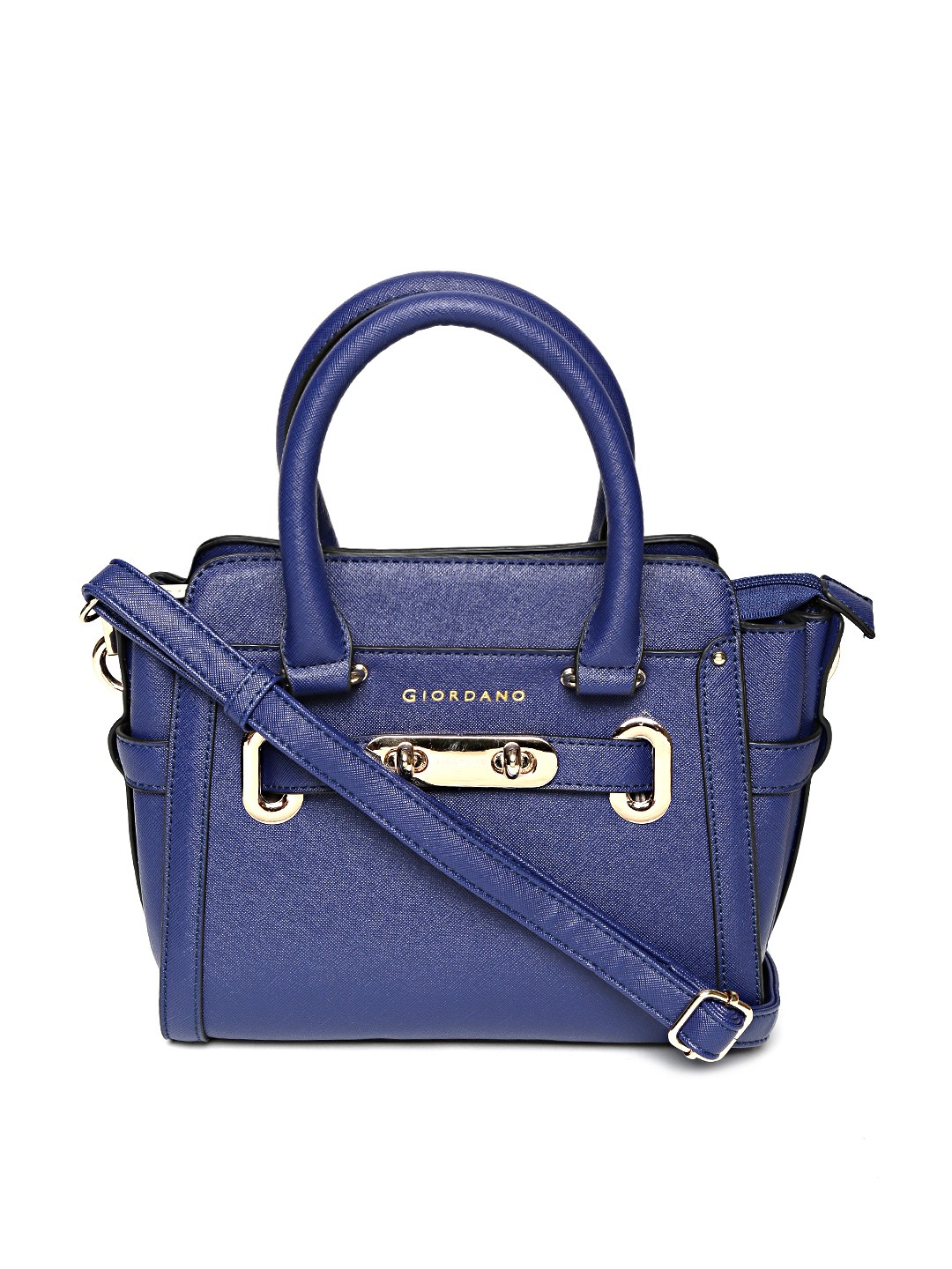 

GIORDANO Blue Solid Handheld Bag with Detachable Sling Strap