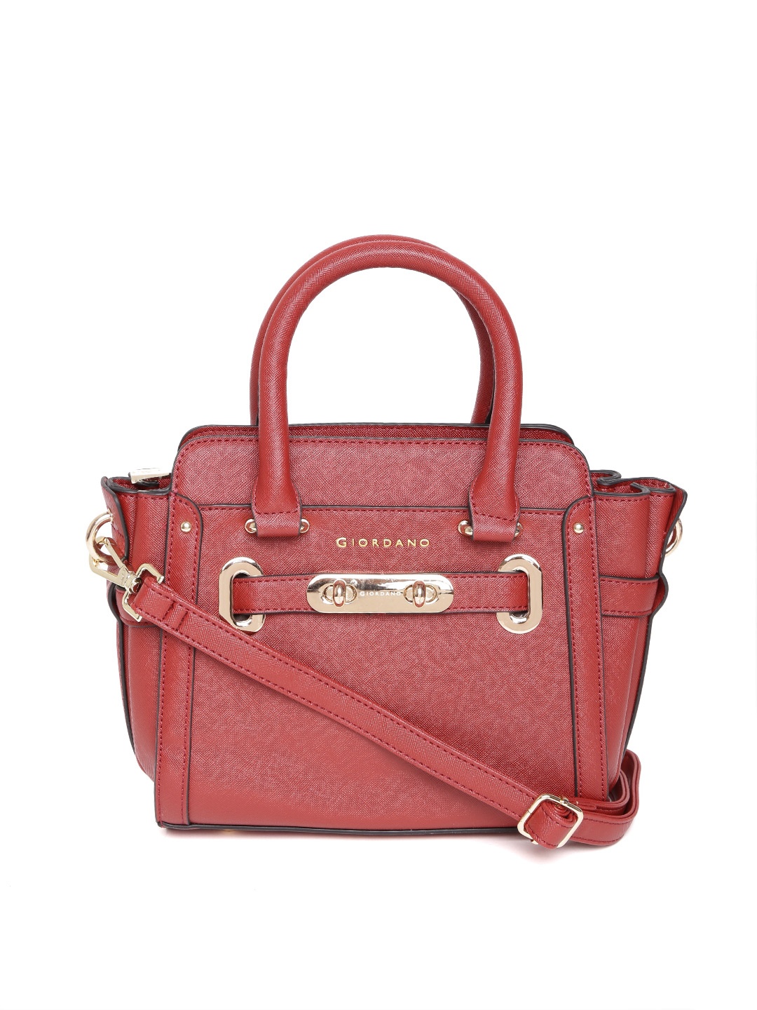 

GIORDANO Red Solid Handheld Bag with Detachable Sling Strap