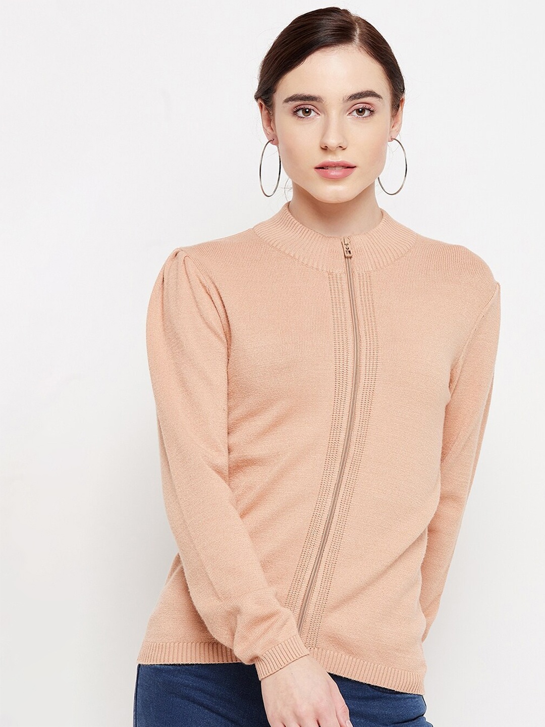 

Madame Women Camel Brown Solid Sweater