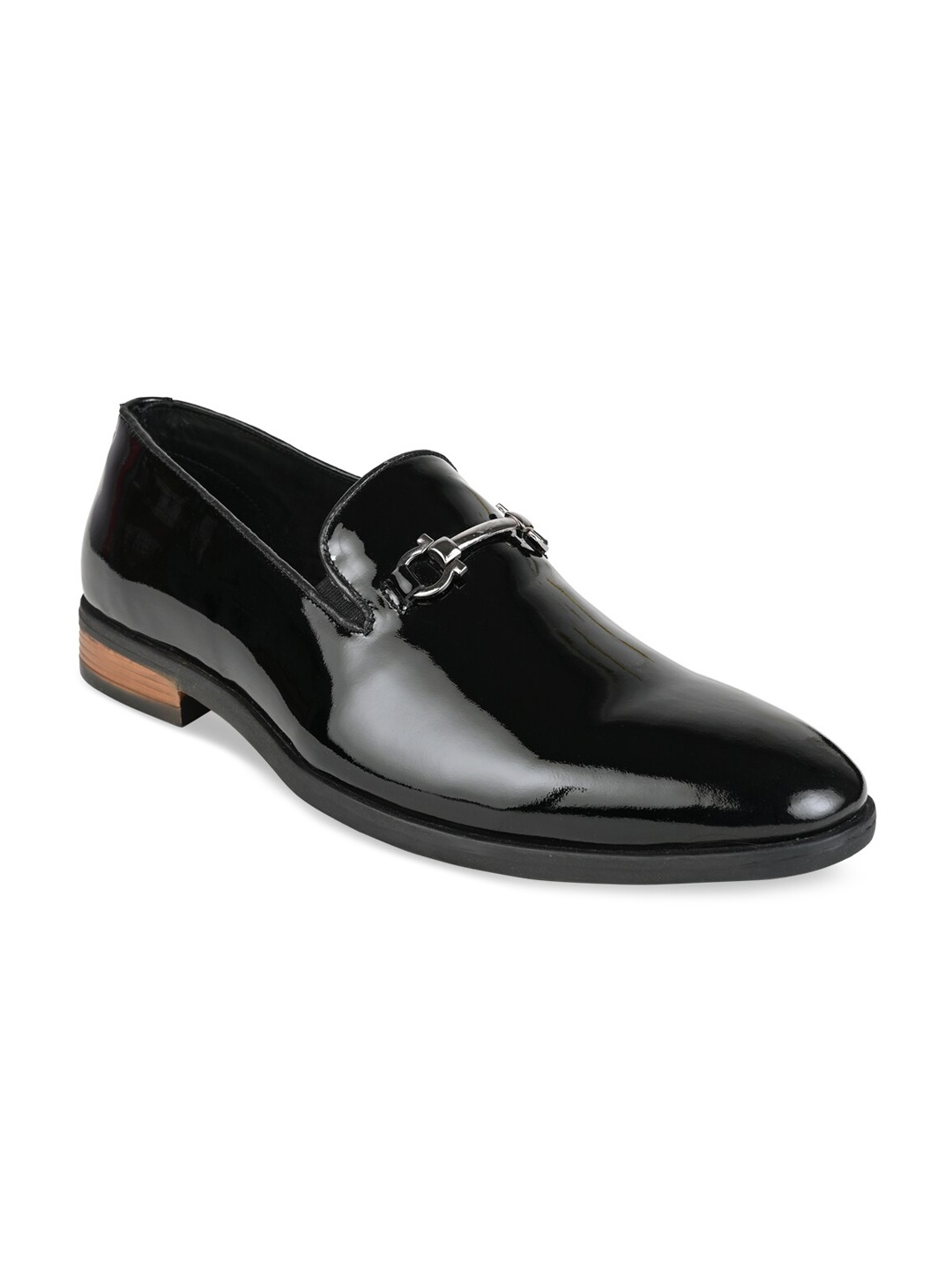 

Regal Men Black Solid Leather Formal Slip-On Shoes