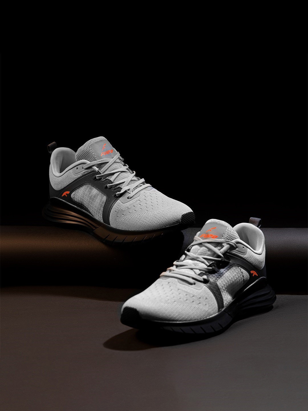

FURO by Red Chief Men Grey Mesh Running Non-Marking Lace-Up Shoes