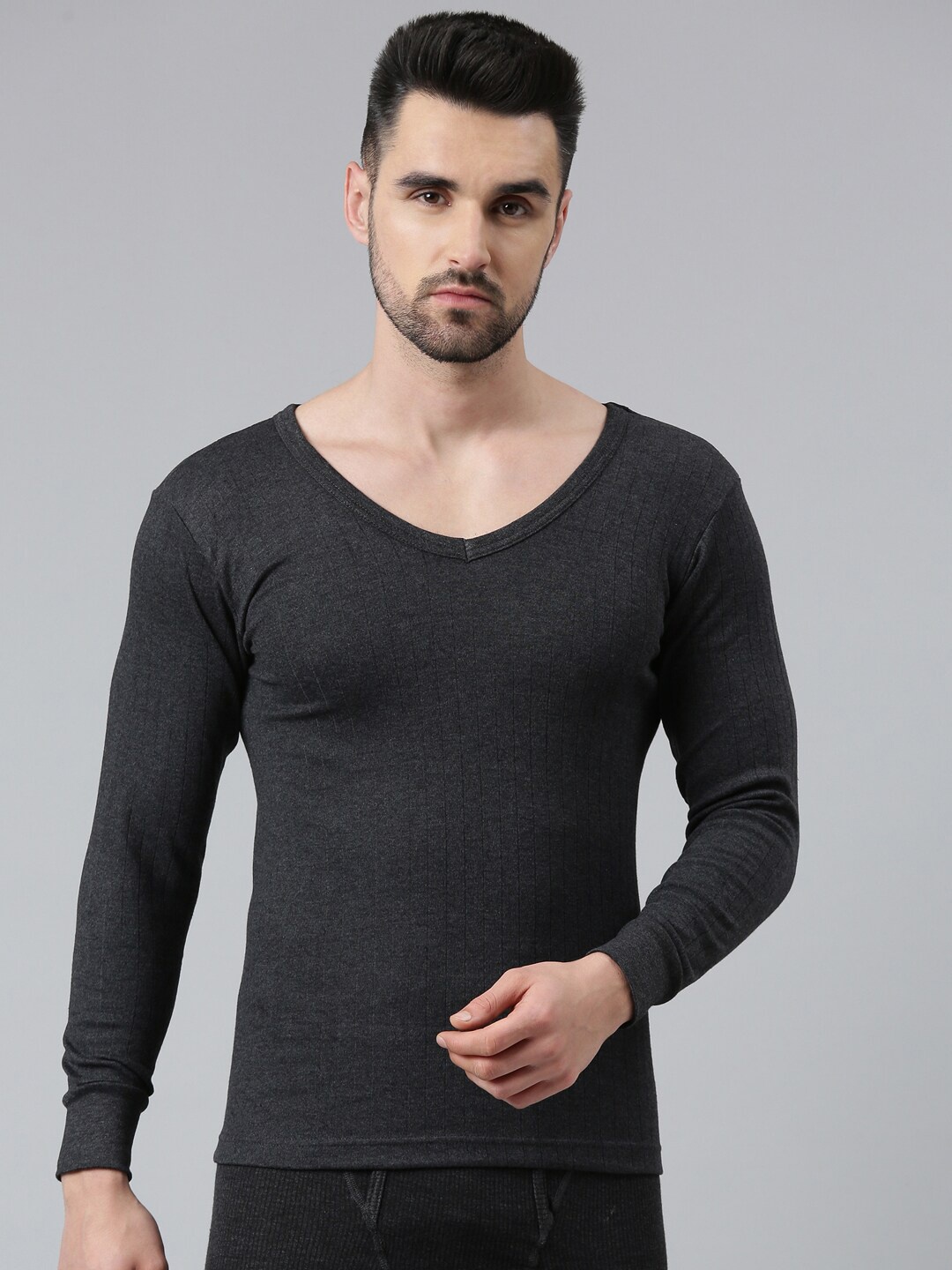 

DIXCY SCOTT Men Grey Cotton Thermal Tops