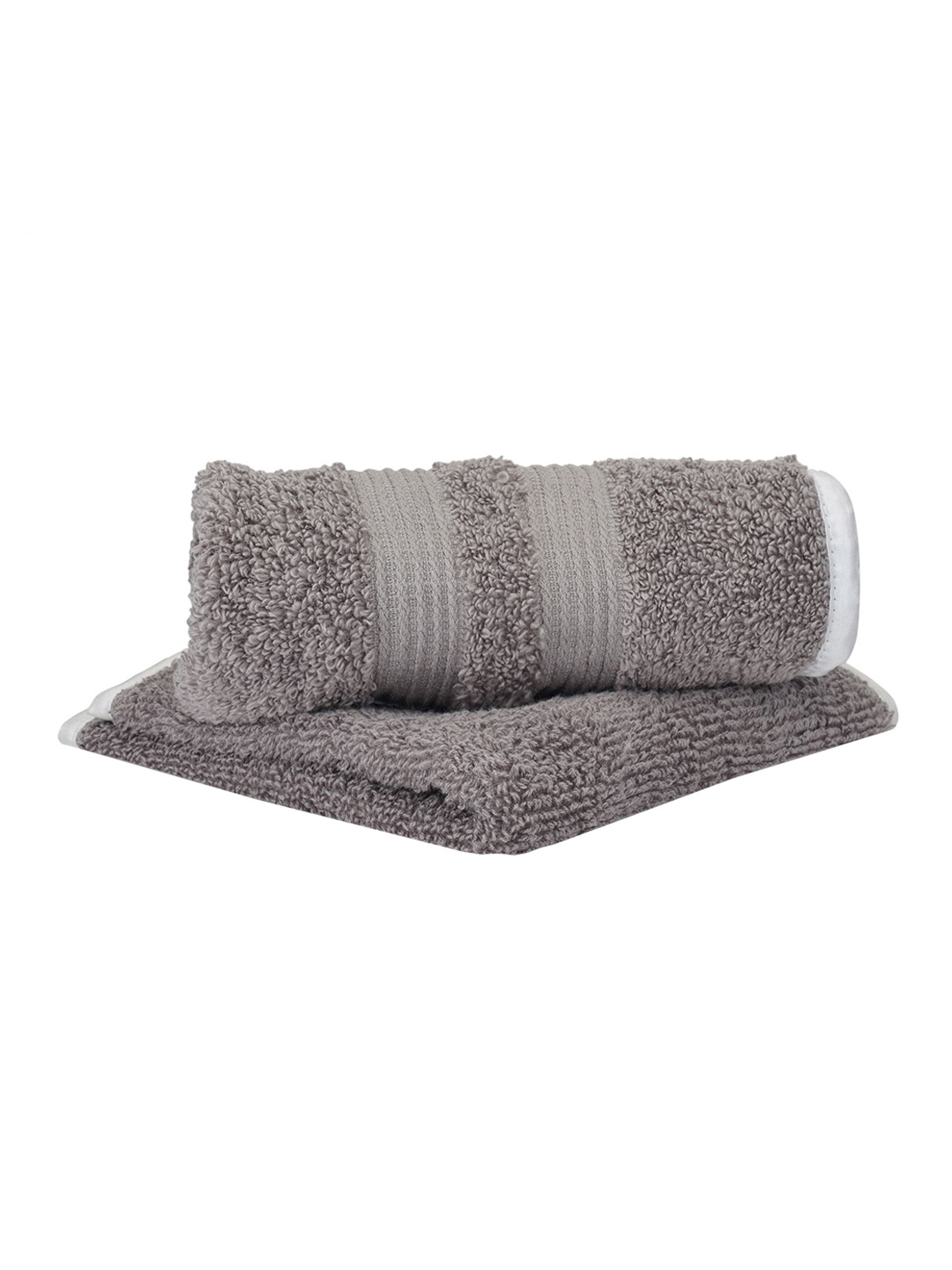 

LUSH & BEYOND Set of 4 Grey Self Design 500 GSM Pure Cotton Towel Set