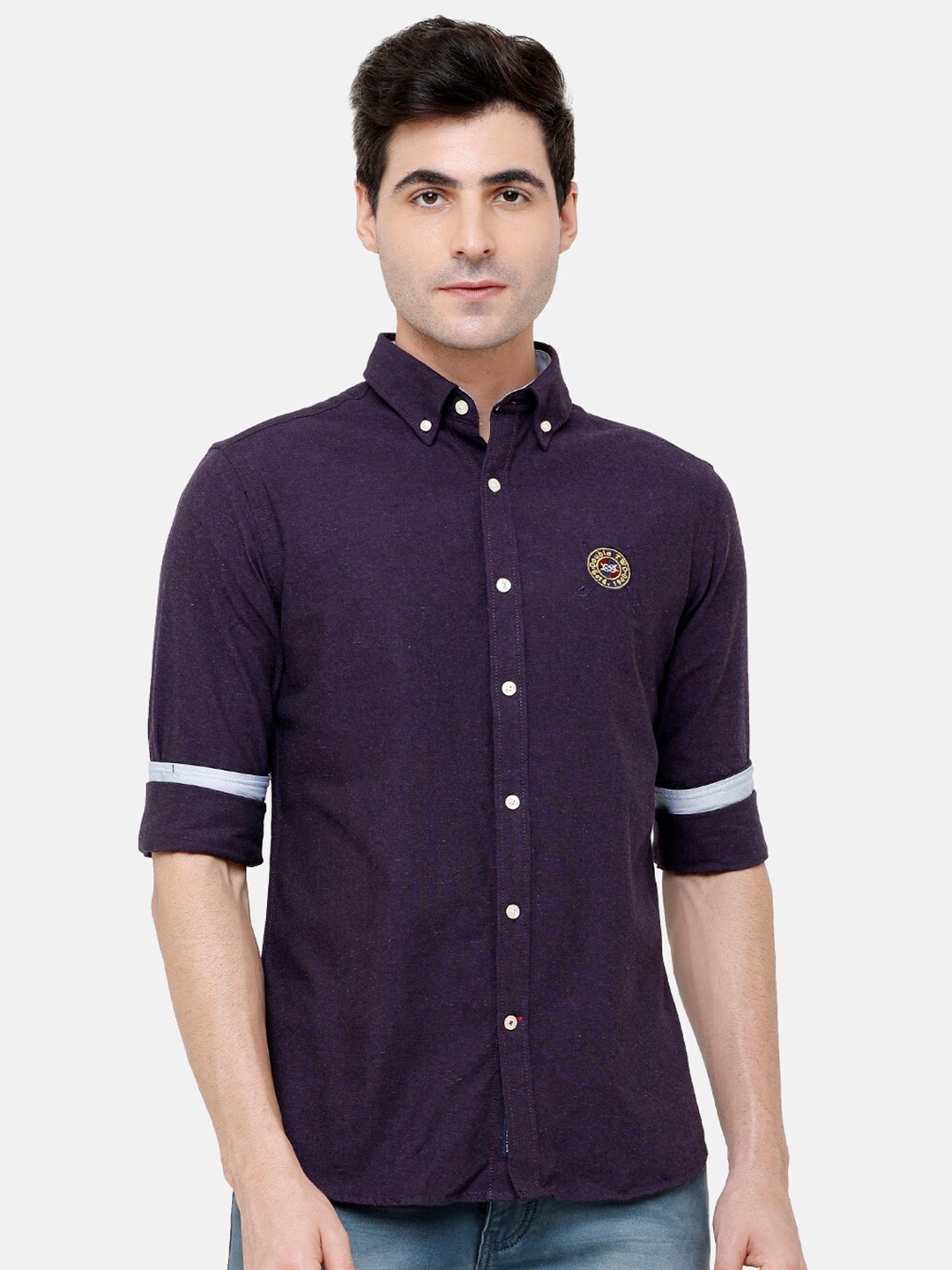 

Double Two Men Violet Slim Fit Casual Shirt