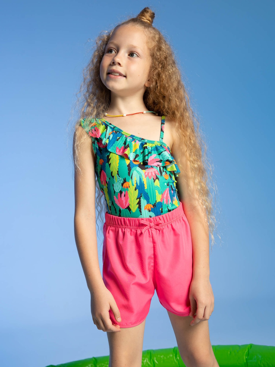 

DeFacto Girls Green & Pink Floral Printed Swimsuit