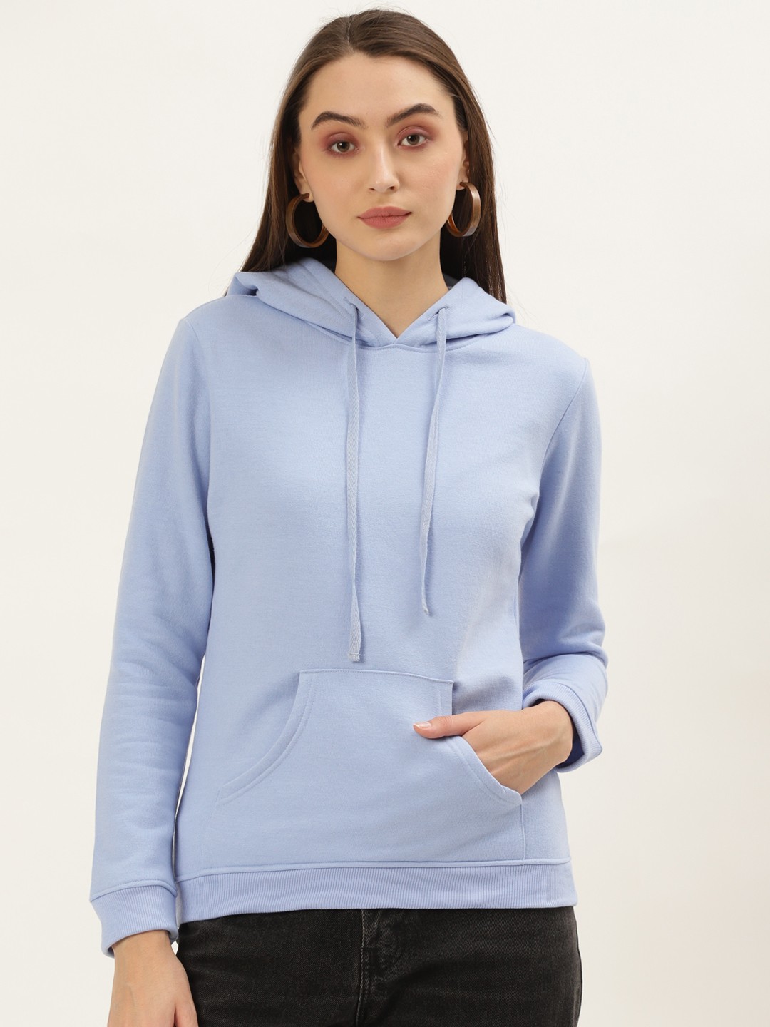 

U&F Women Blue Hooded Sweatshirt