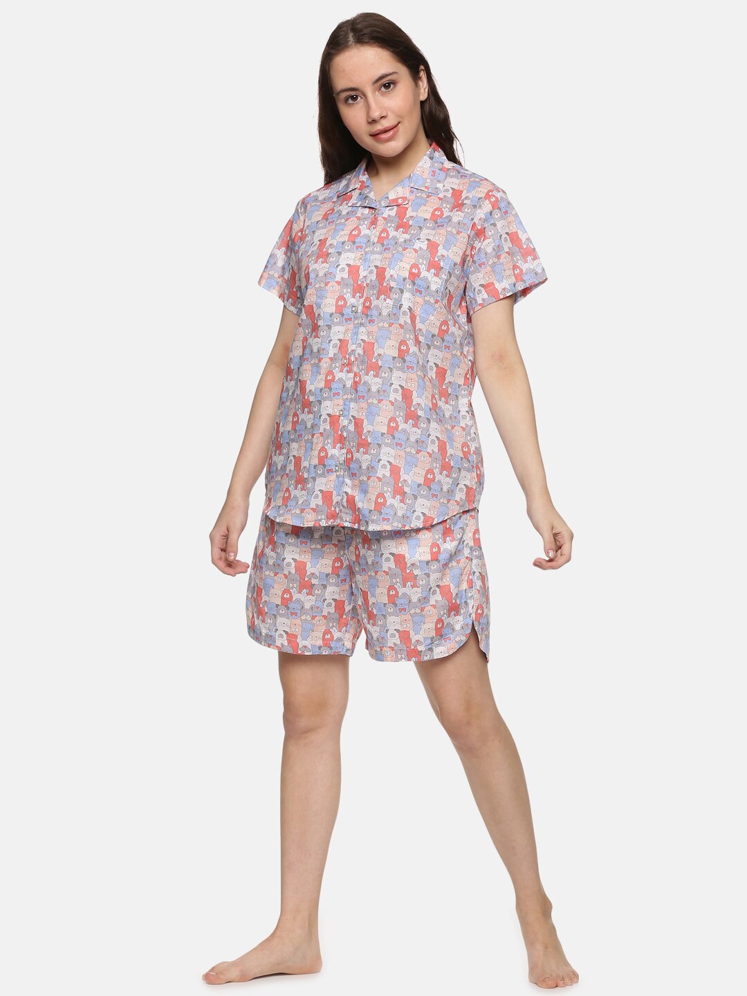 

DON VINO Women Printed Night suit, Multi