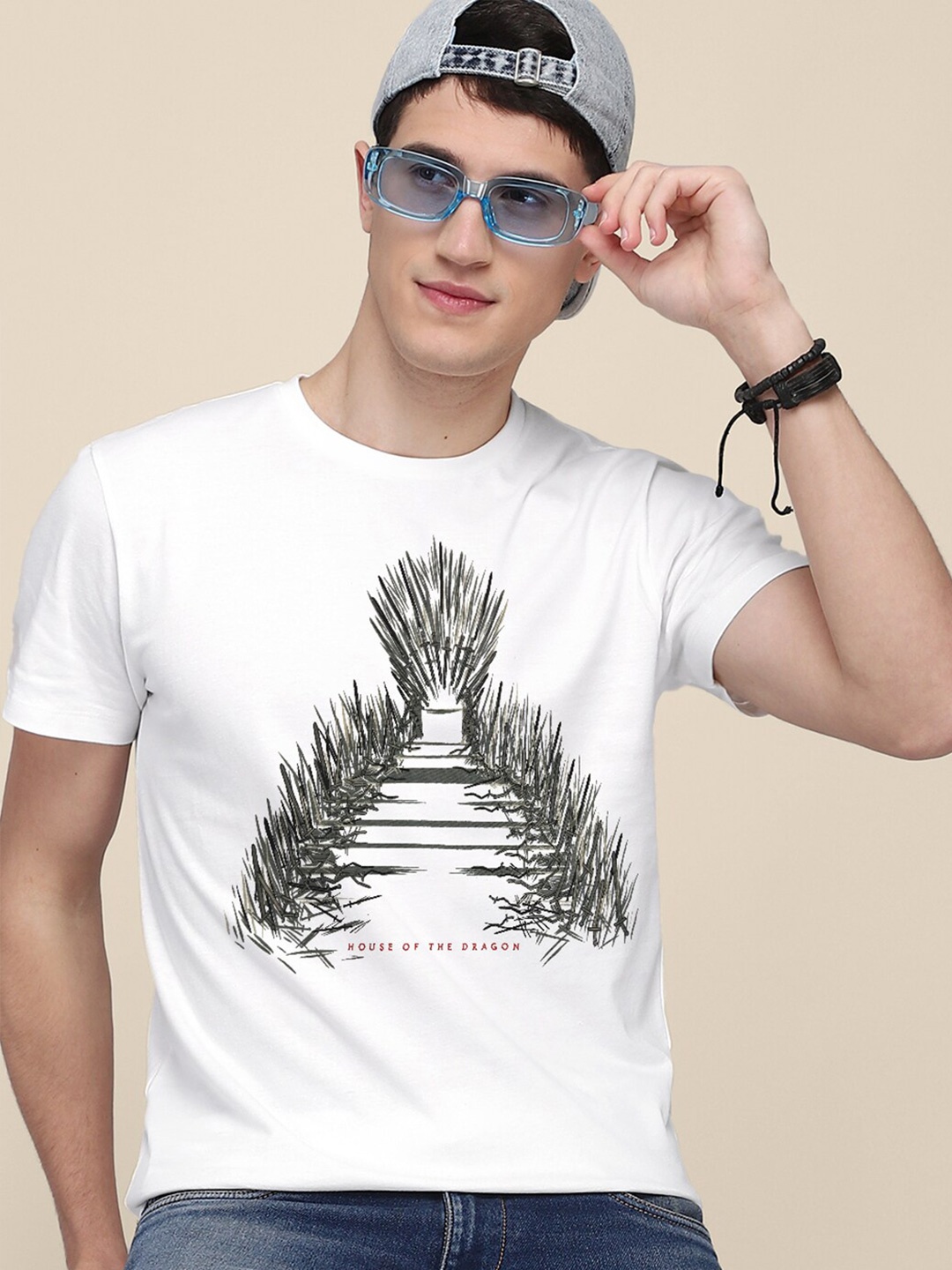 

Free Authority Men White House of the Dragon Printed Pure Cotton T-shirt