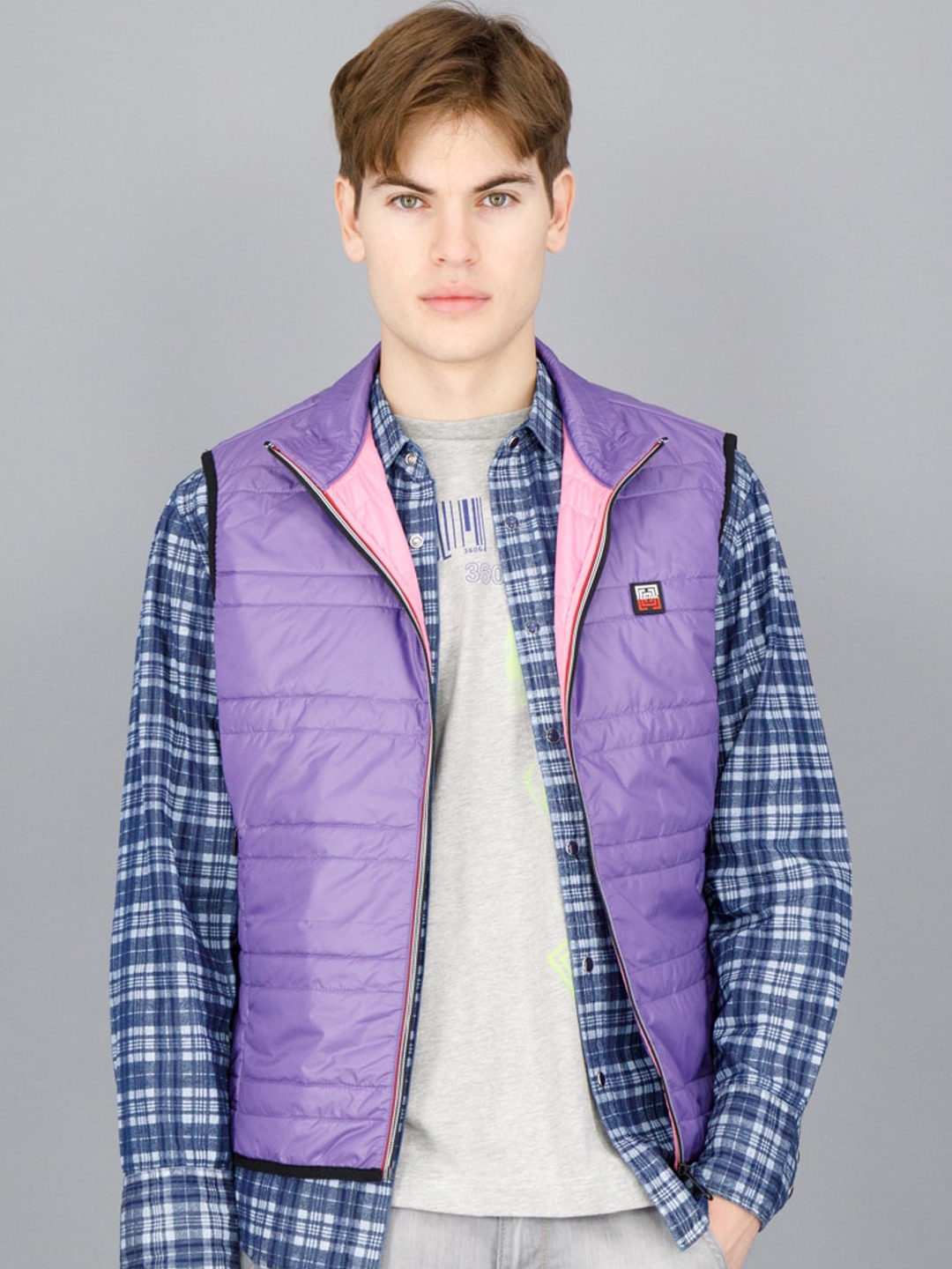 

FREESOUL Men Purple Solid Padded Jacket