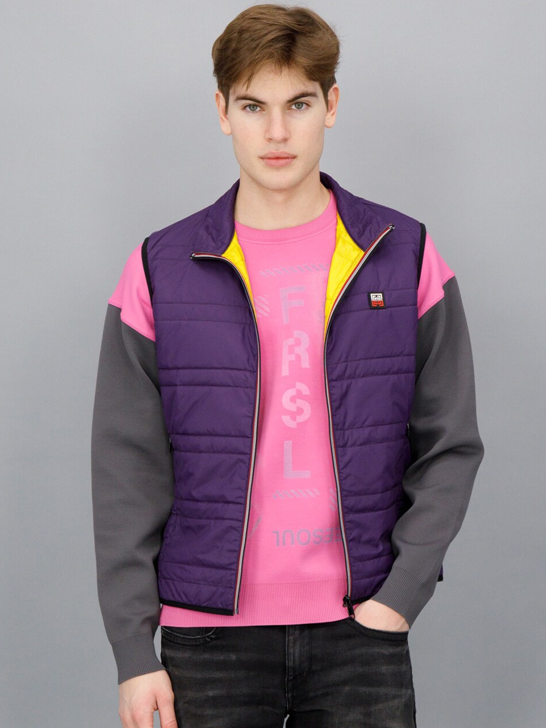 

FREESOUL Men Purple Solid Padded Jacket