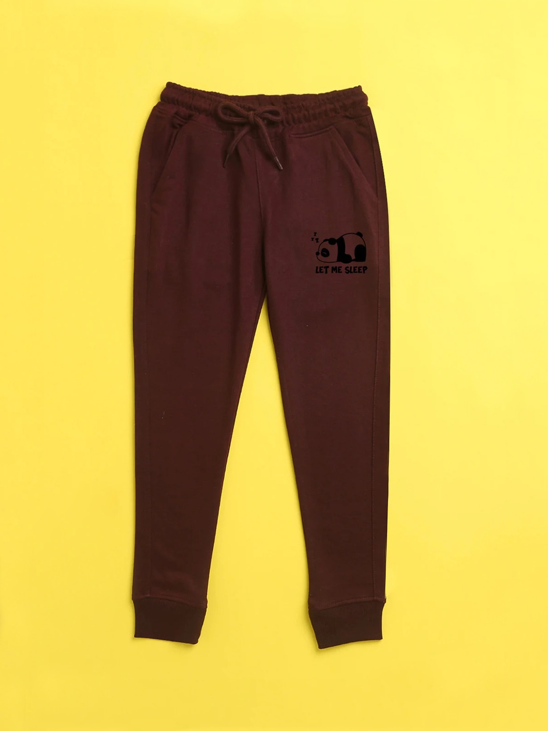 

NUSYL Kids Burgundy Printed Joggers