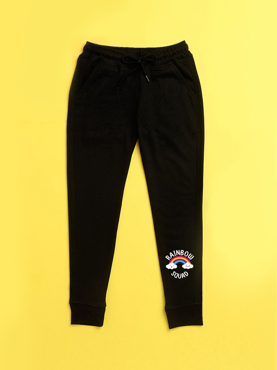 

NUSYL Kids Black Graphic Printed Joggers