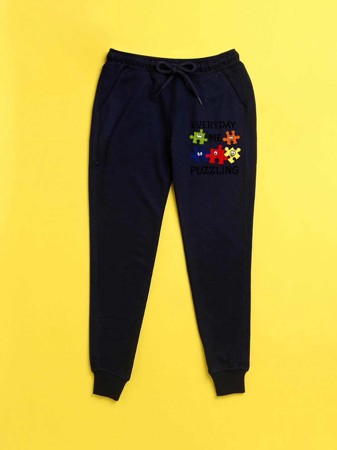 

NUSYL Kids Unisex Navy Blue Printed Joggers